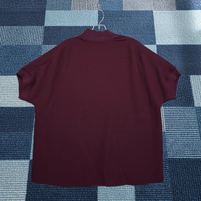 Calvin Klein Calvin Klein Blouse Womens L Red Mock Neck Short Sleeve Pullover Casual Size L / US 10 / IT 46 - 1 Thumbnail