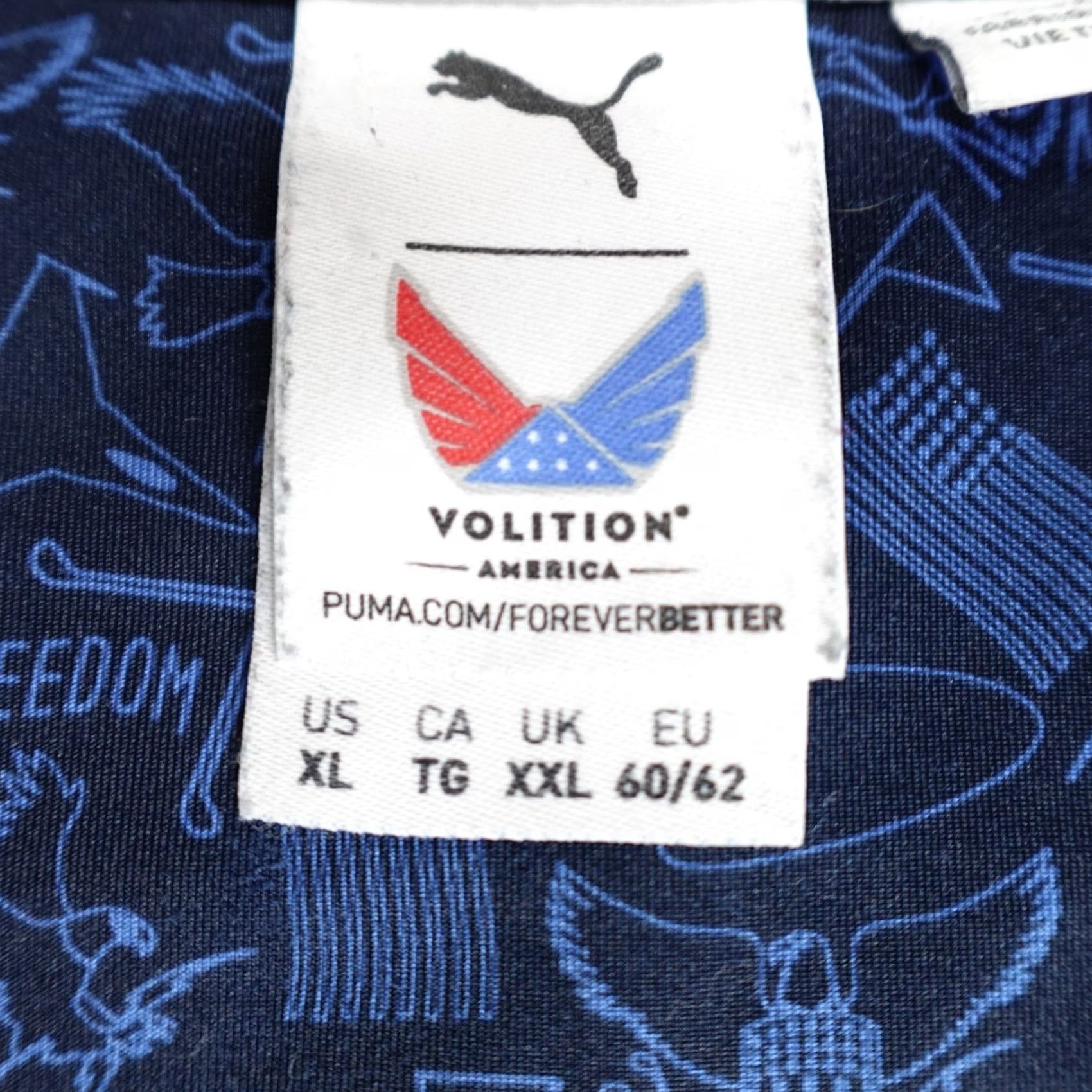 Puma Puma Polo Shirt XL Blue All Over Print Bald Eagle F16 Flag Shirt Men Polo Golf Sleeve Short Collared Button Blue Printed Pattern Size US XL / EU 56 / 4 - 4 Thumbnail