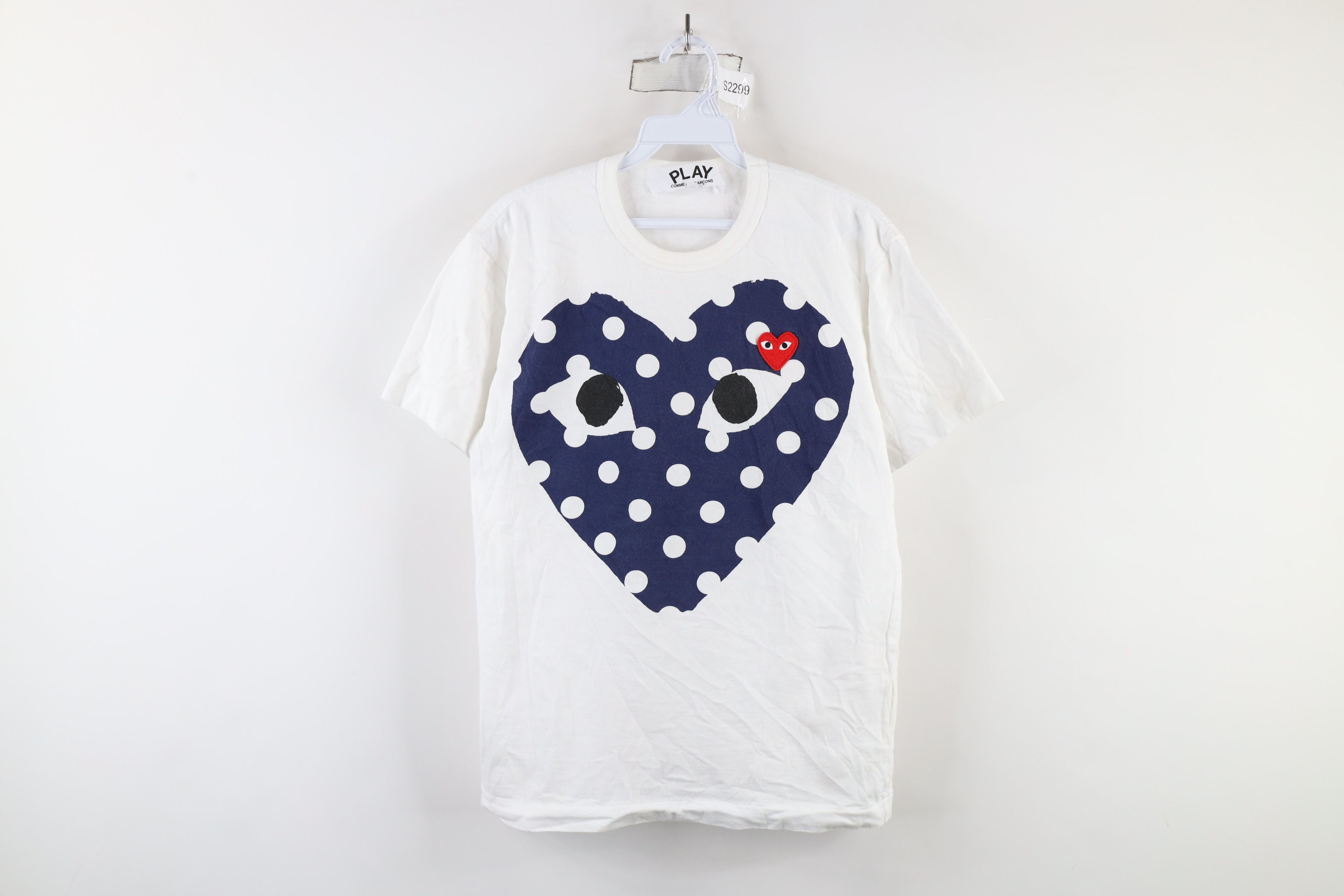 Comme des Garcons Commes des Garçons Play Dot Heart Short Sleeve T-Shirt White Size US M / EU 48-50 / 2 - 1 Thumbnail