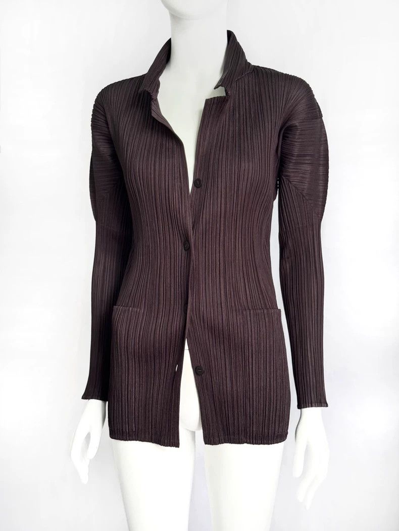 Issey Miyake Issey Miyake size:3 A greyish-purple pleated shirt Size M / US 6-8 / IT 42-44 - 1 Thumbnail