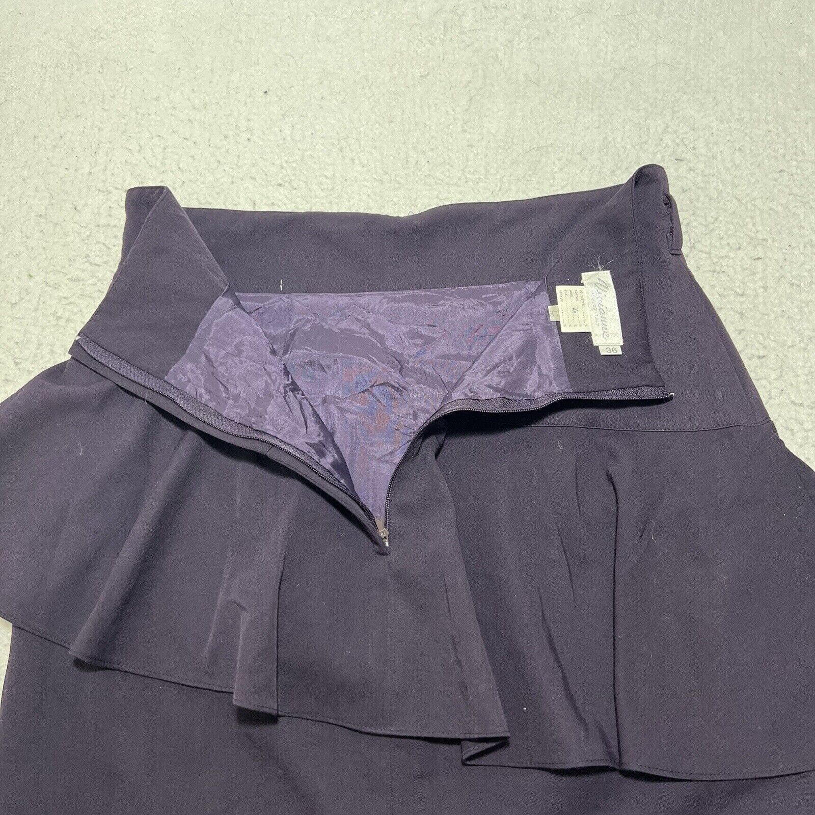 Vintage Vivianne 36 Wool Straight/Pencil Flared Career Skirt Purple Size 28" / US 6 / IT 42 - 10 Thumbnail