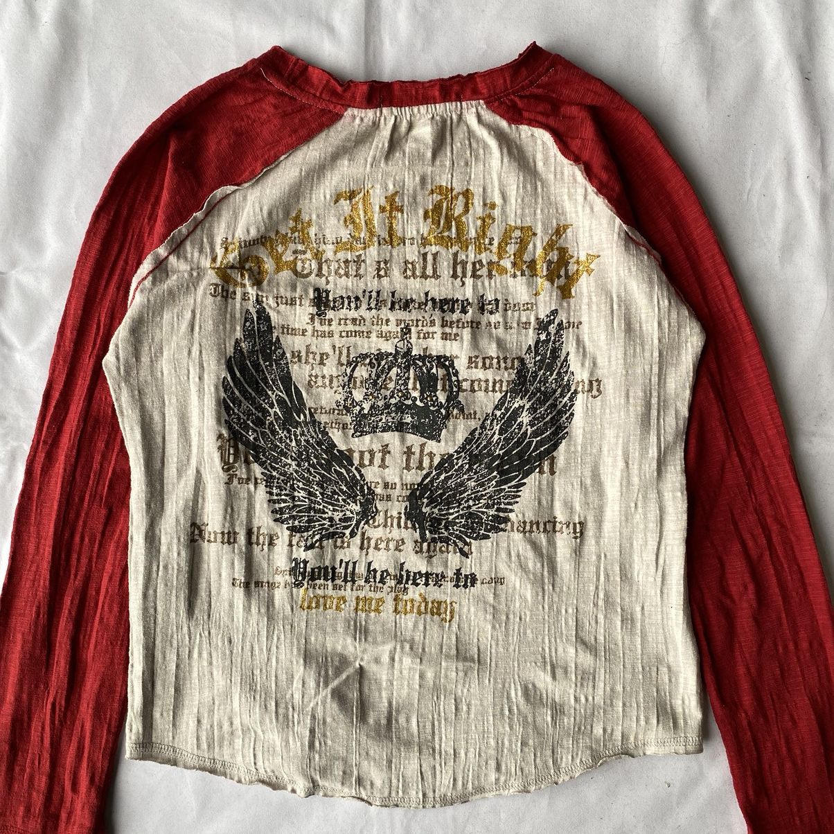 If Six Was Nine × Japanese Brand × Le Grande Bleu (L.G.B.) Japanese Poem Everything Suitable Distressed Long Sleeve Tee Size US M / EU 48-50 / 2 - 10 Thumbnail