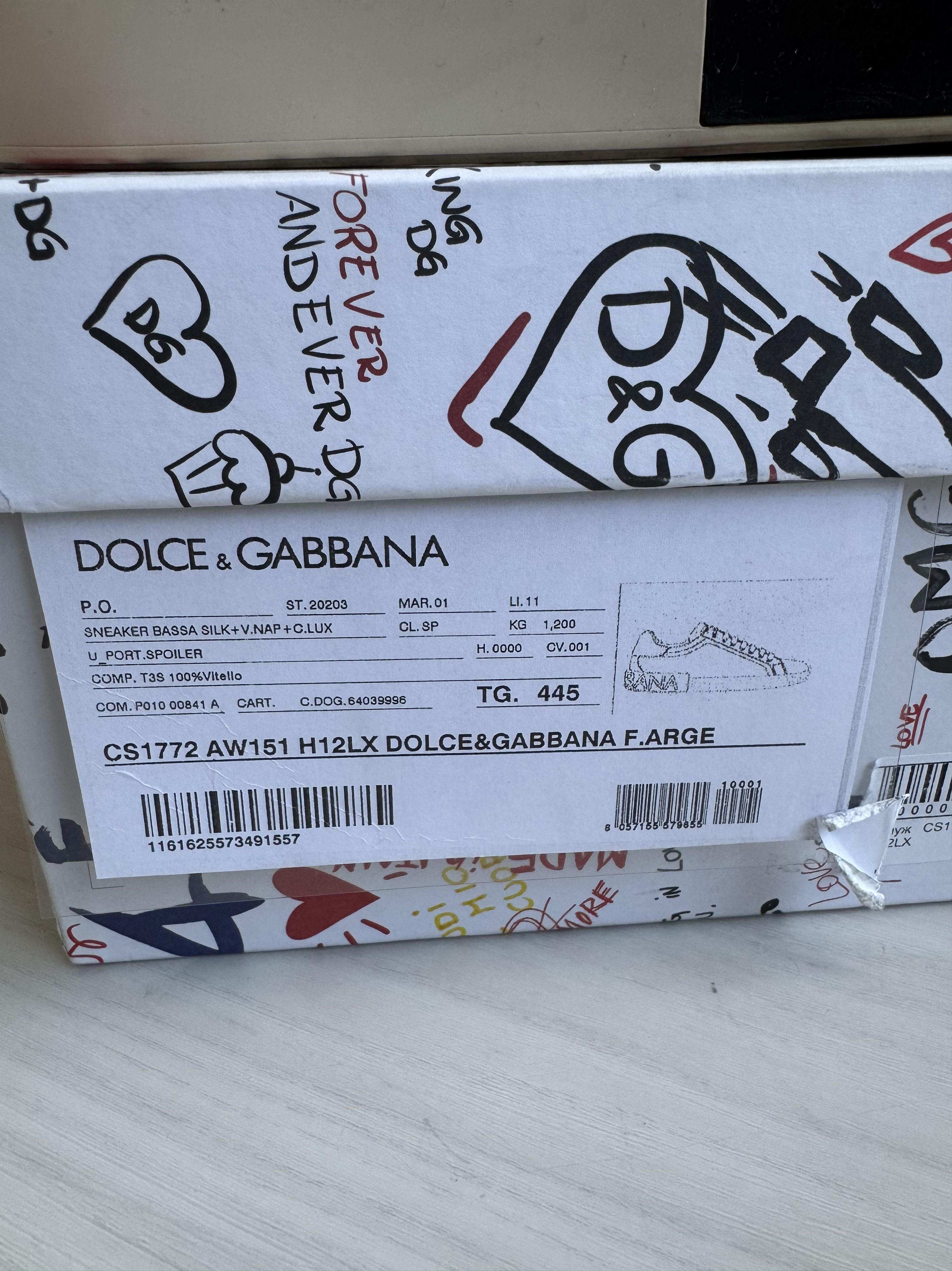 Dolce & Gabbana DOLCE & GABBANA METALLIC CALFSKIN NAPPA PORTOFINO SNEAKERS Size US 10.5 / EU 43-44 - 8 Thumbnail