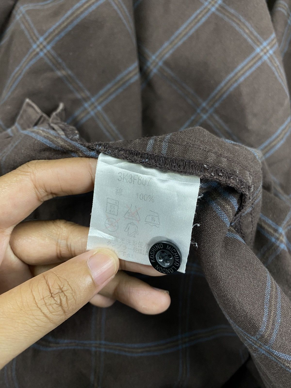 Michiko Koshino London Vtg Michiko Koshino London Brown Plaid Zip-Up Jacket Size US M / EU 48-50 / 2 - 10 Thumbnail