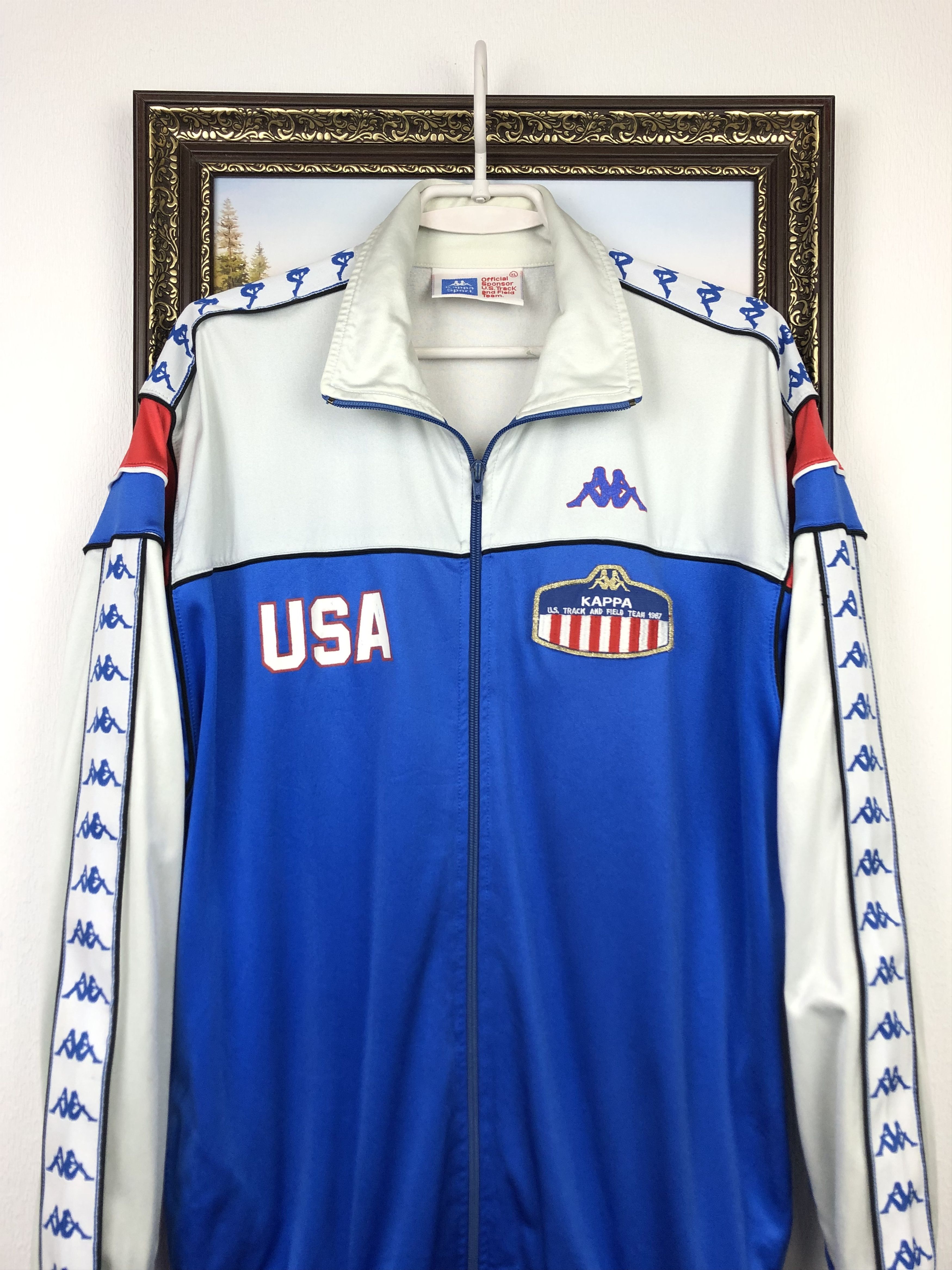 Vintage 80's Kappa Team USA Olympics Jacket Track Top Mens