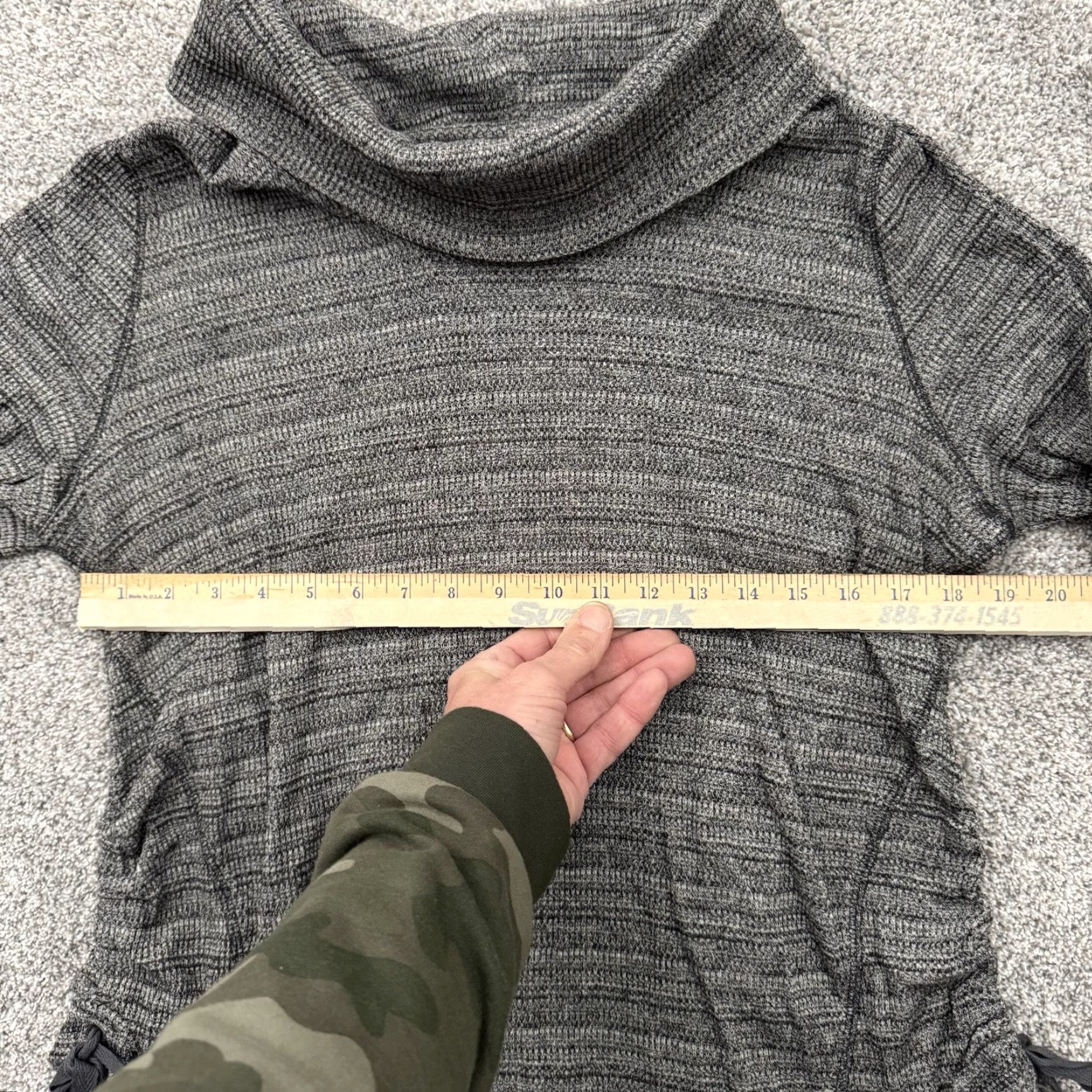 J. Jill J. Jill Sweater Womens Size Large Petite Cowl Neck Ruched Sides Cozy Knit Pullover Light-Weight Cotton Blend Gray Mens? No gender final: Womens Size L / US 10 / IT 46 - 3 Thumbnail