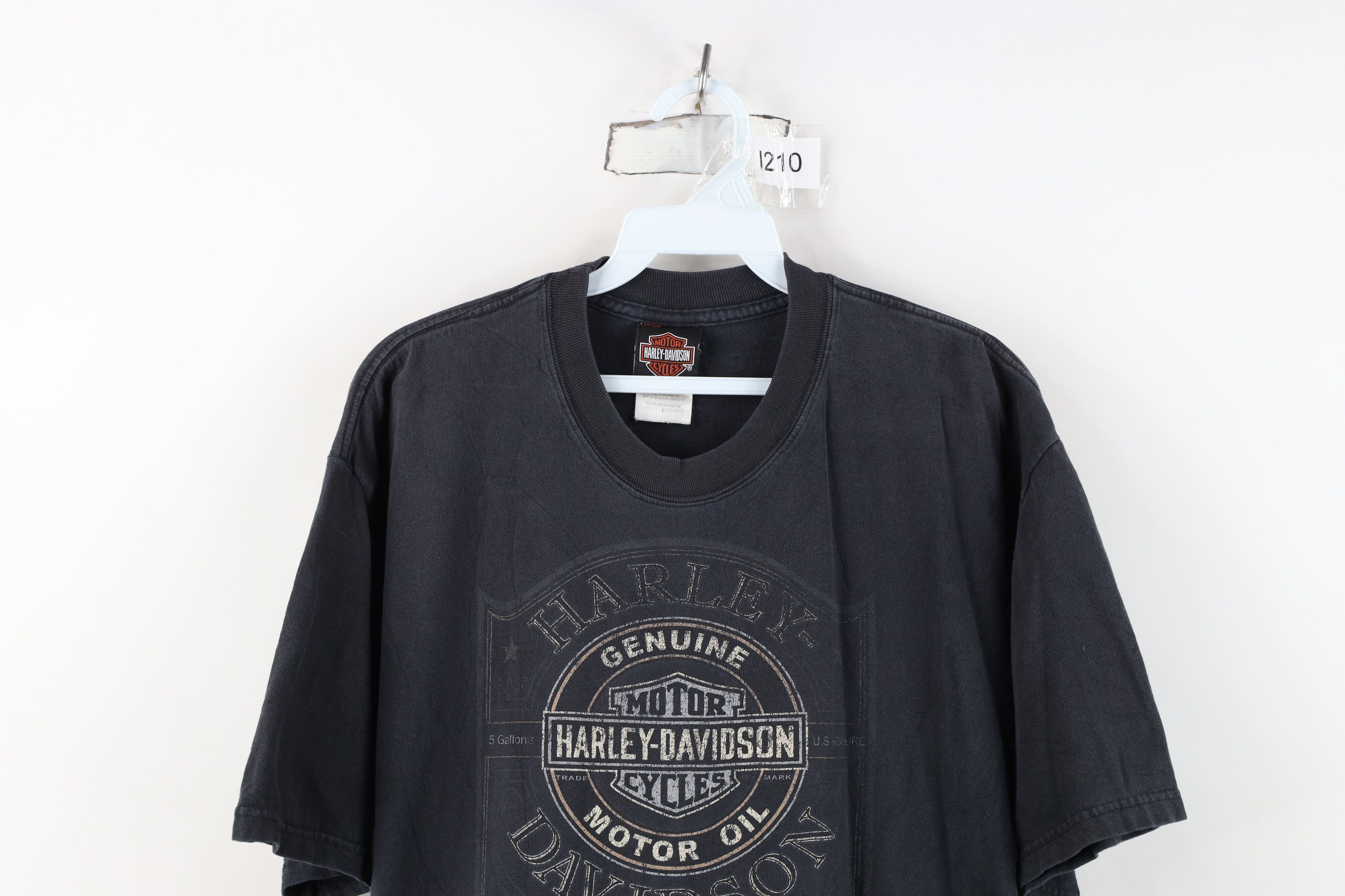Harley Davidson Vintage Y2K Harley Davidson Motor Oil T-Shirt Black USA Size US L / EU 52-54 / 3 - 2 Thumbnail