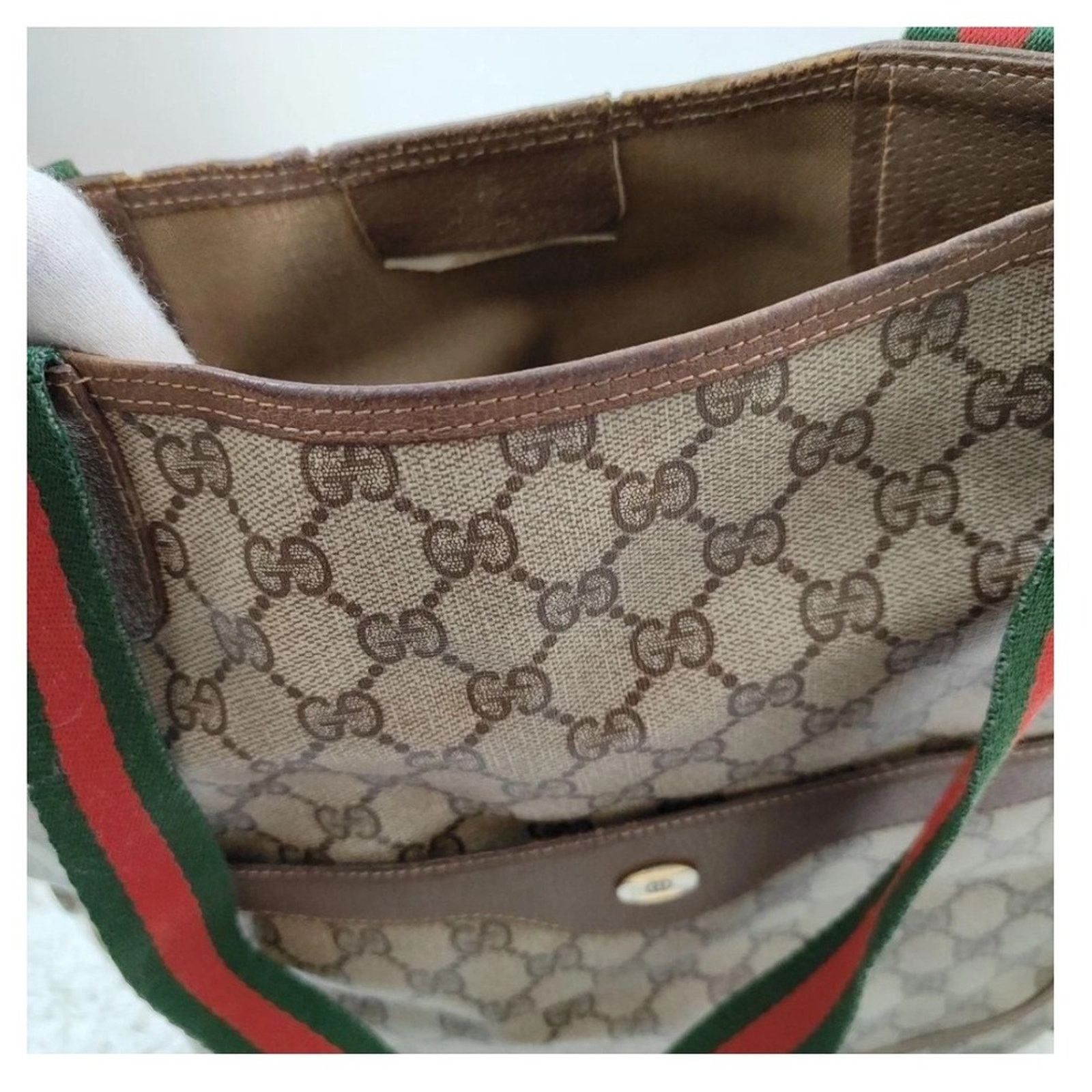 Gucci Authentic Vintage Gucci Monogram Canvas Tote Bag Size ONE SIZE - 11 Thumbnail