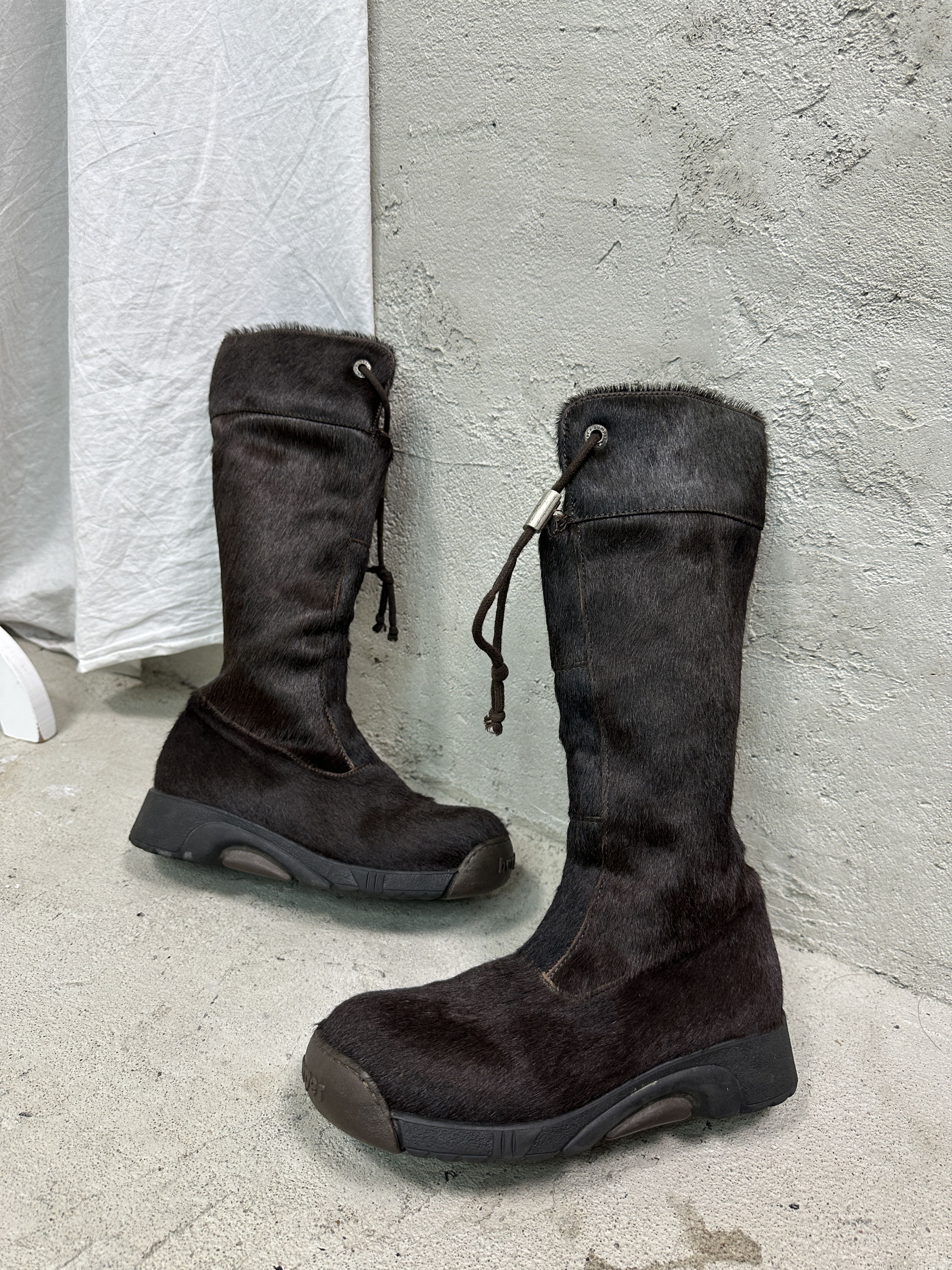 Vintage Vintage Leather Bumper Pony Hair Snowboots Y2K Size US 6 / IT 36 - 1 Thumbnail