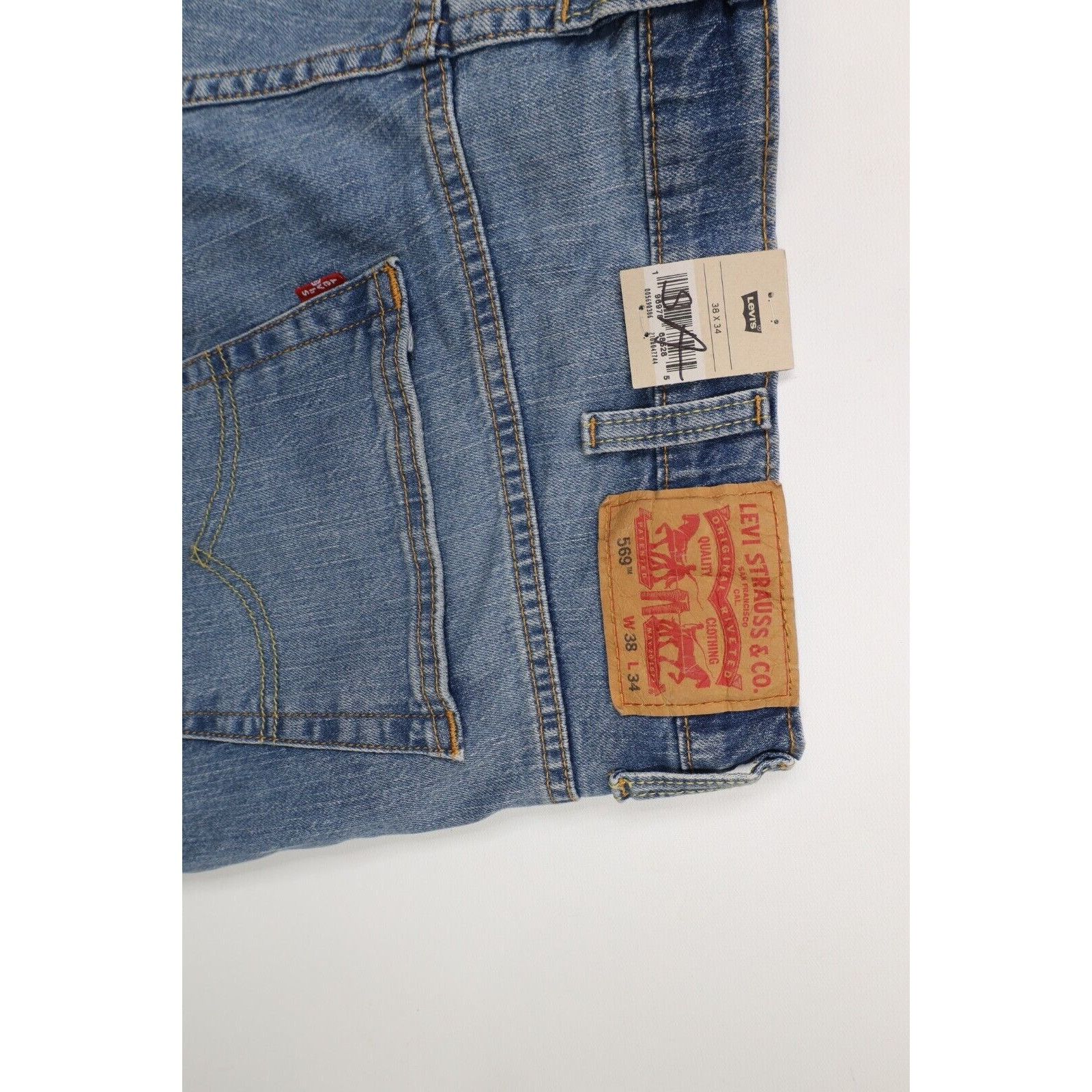 Levi's New Levis 569 Loose Straight Stretch Wide Leg Jeans Size US 38 / EU 54 - 12 Thumbnail