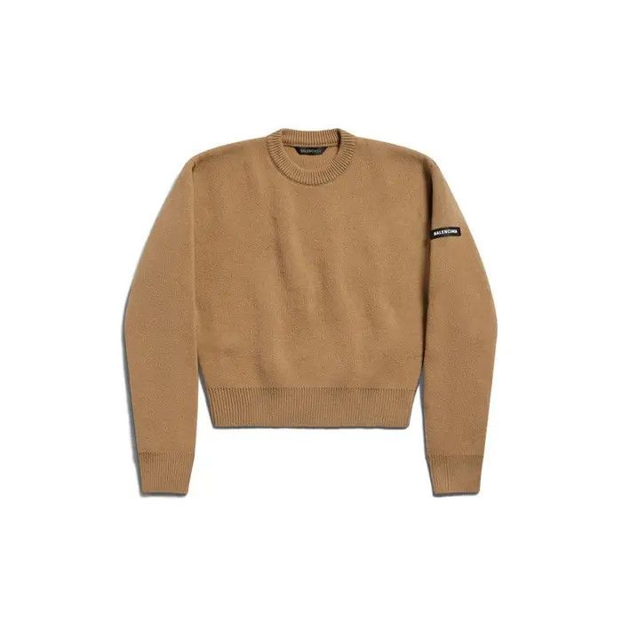 Balenciaga o1bcso1str0226 Cropped Sweater In Brown Size US XL / EU 56 / 4 - 1 Thumbnail