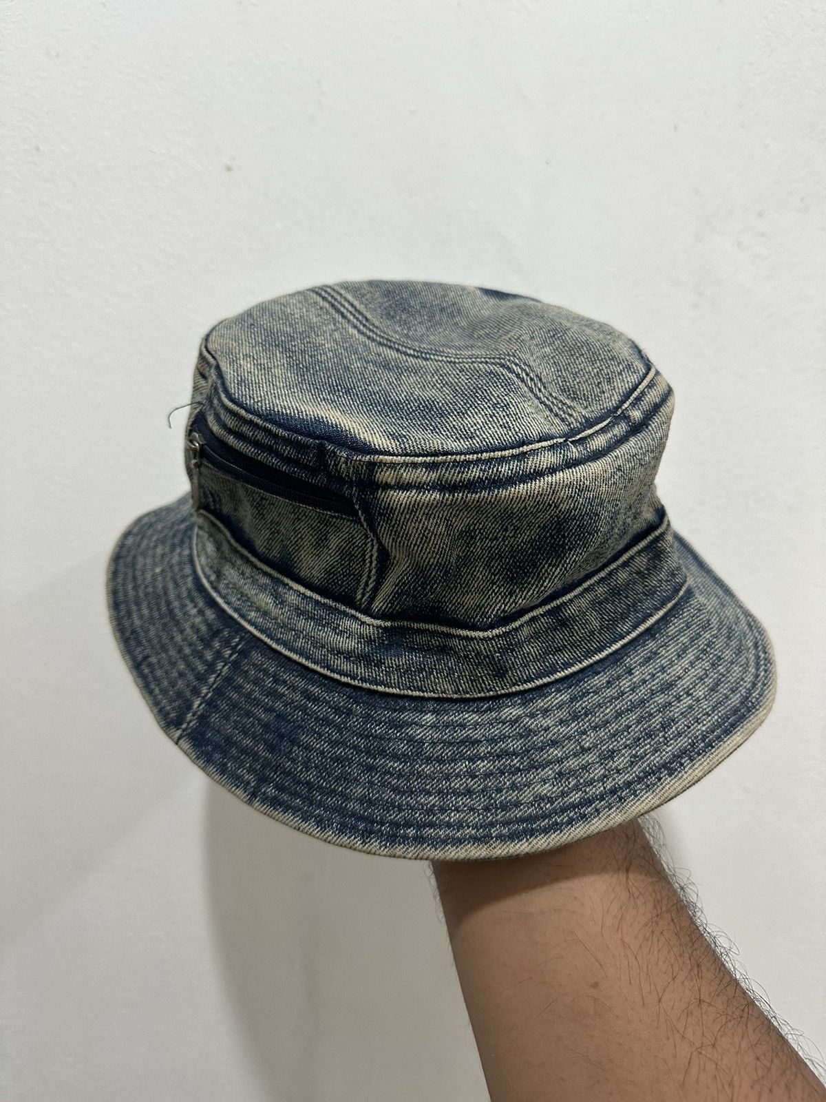 Vintage Distress Pocket Denim Bucket Hat Size ONE SIZE - 2 Thumbnail