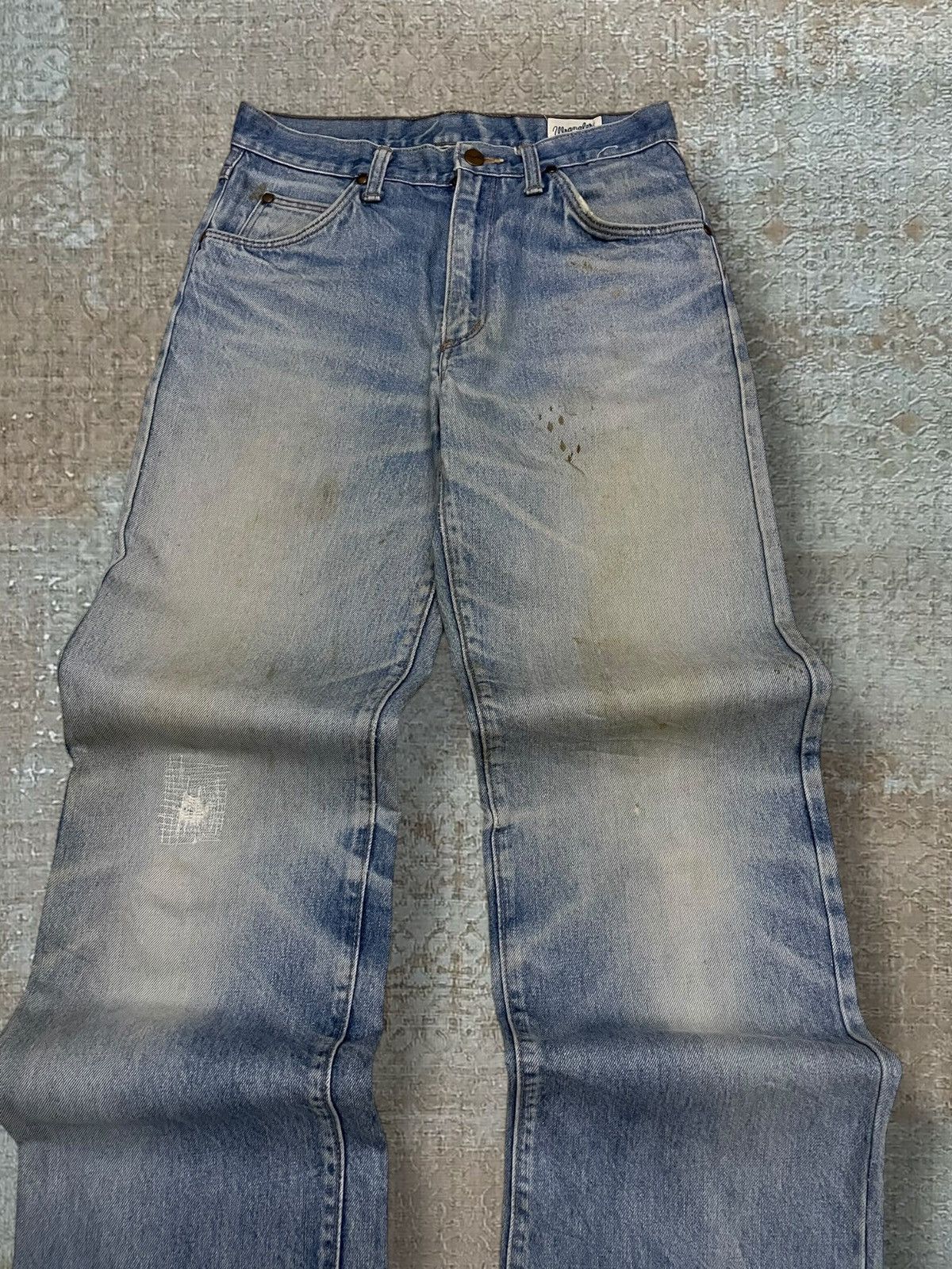 Wrangler Vintage 1990s Designer Wrangler Distressed Mudwash Denim Size US 29 - 4 Thumbnail