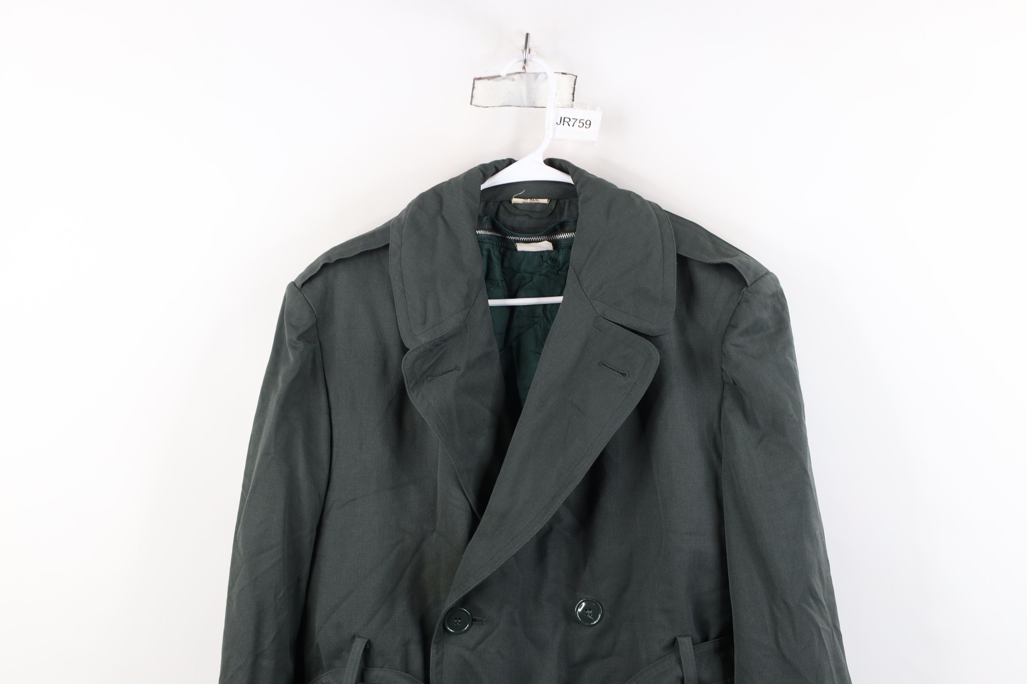 Vintage Vintage 60s Vietnam War Gabardine Lined Belted Trench Coat Size US L / EU 52-54 / 3 - 2 Thumbnail