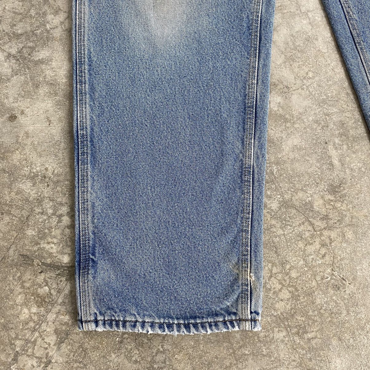 Carhartt VTG Carhartt Blanket Lined Faded Blue Carpenter Denim Jeans Size US 35 - 10 Thumbnail