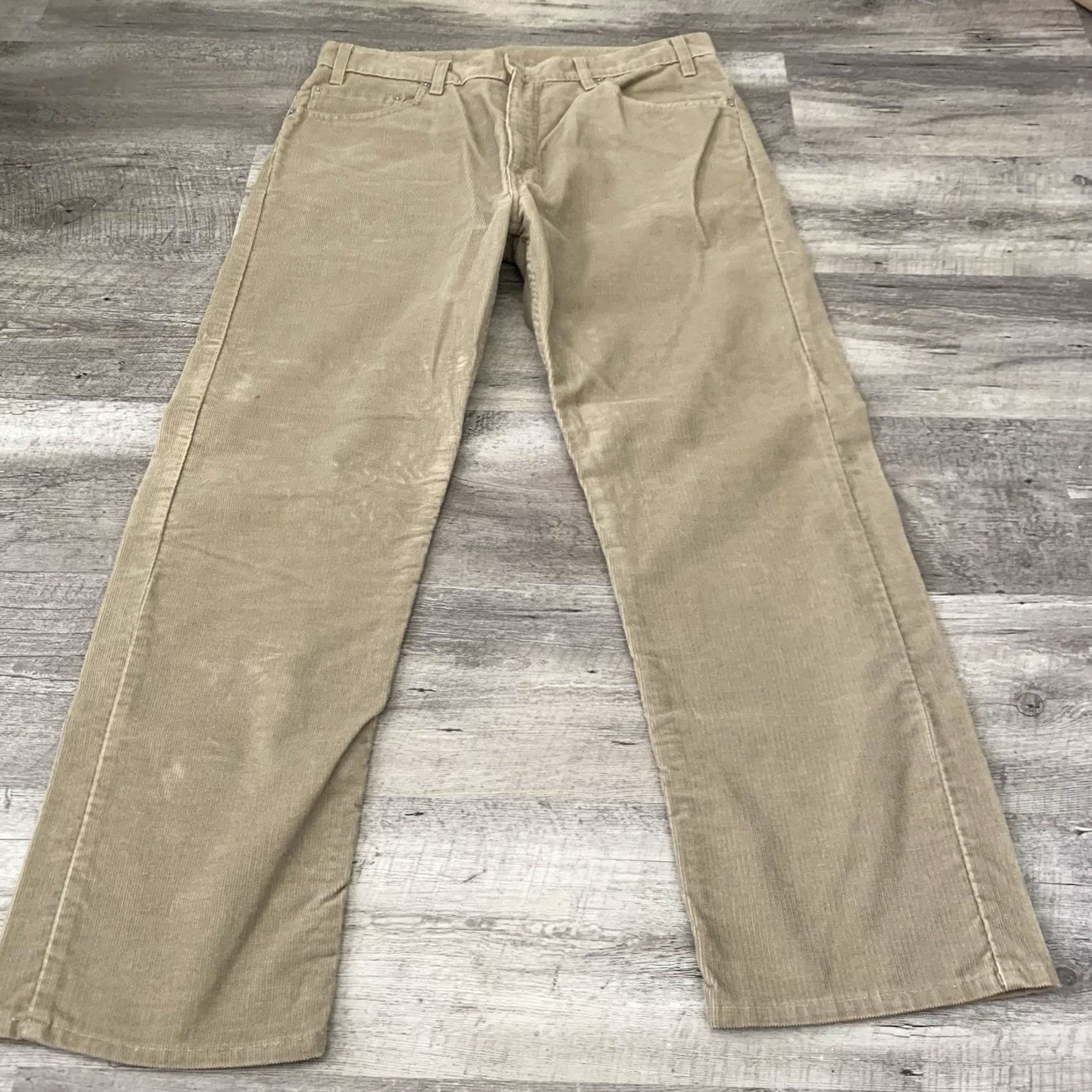 Levi's VINTAGE Levi’s 505 Pants Mens 36x29.5 Tan Regular Straight Leg 5-Pocket Corduroy Size US 36 / EU 52 - 6 Thumbnail