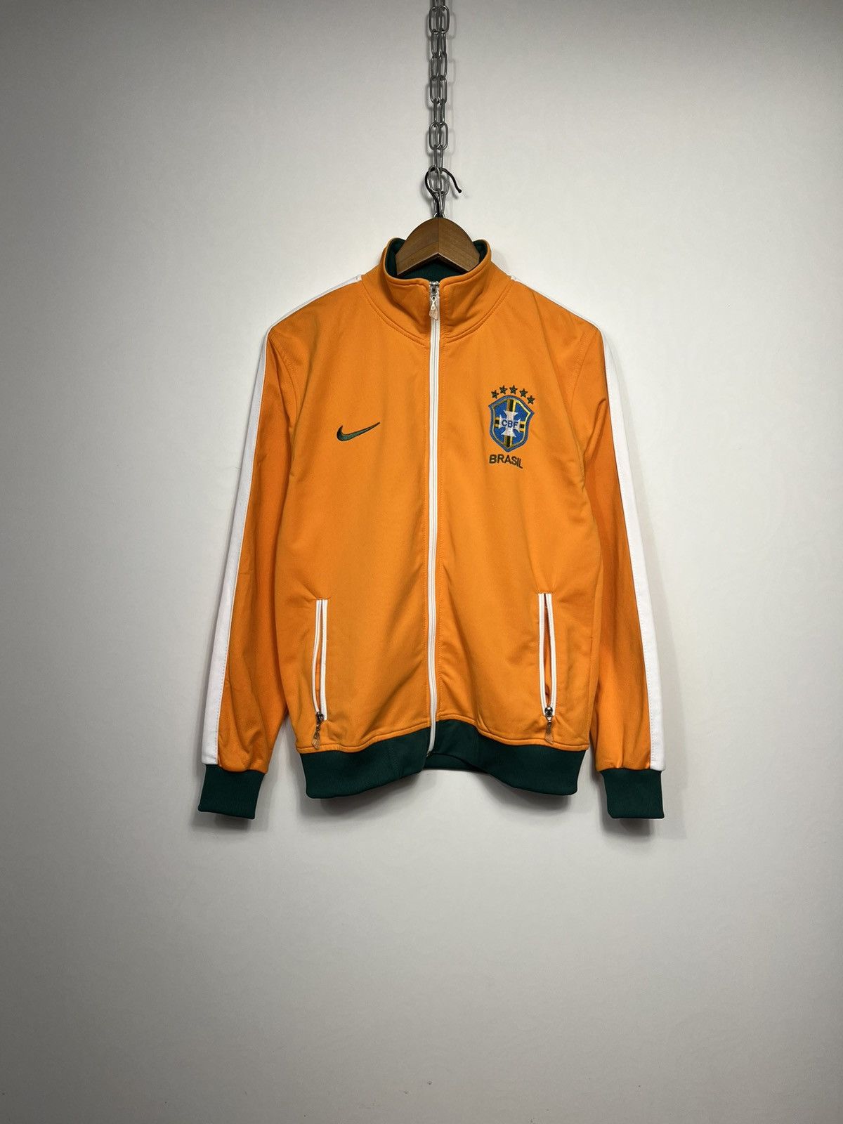 Vintage Rare Vintage Nike Brazil Soccer Track Top Jacket Size US M / EU 48-50 / 2 - 1 Thumbnail