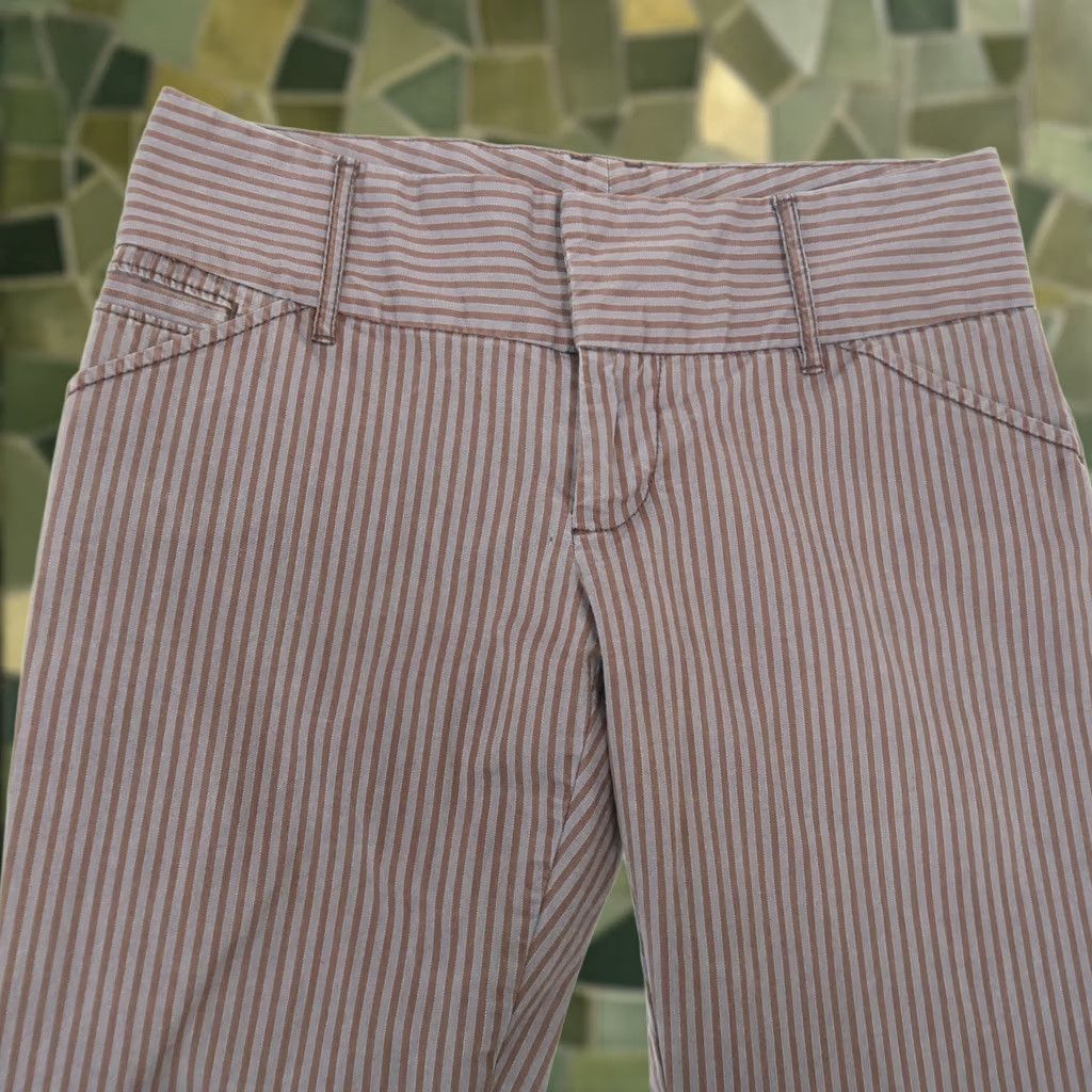 Old Navy VINTAGE Old Navy Pants Dress Pants Women 4 Gray Brown Stripe Low Rise Slim Fit Straight Inseam 30 Size 27" / US 4 / IT 40 - 1 Thumbnail