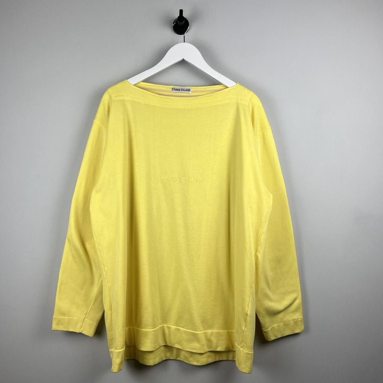 image of Late 80’S Stone Island Jumper in Yellow, Men's (Size XL)