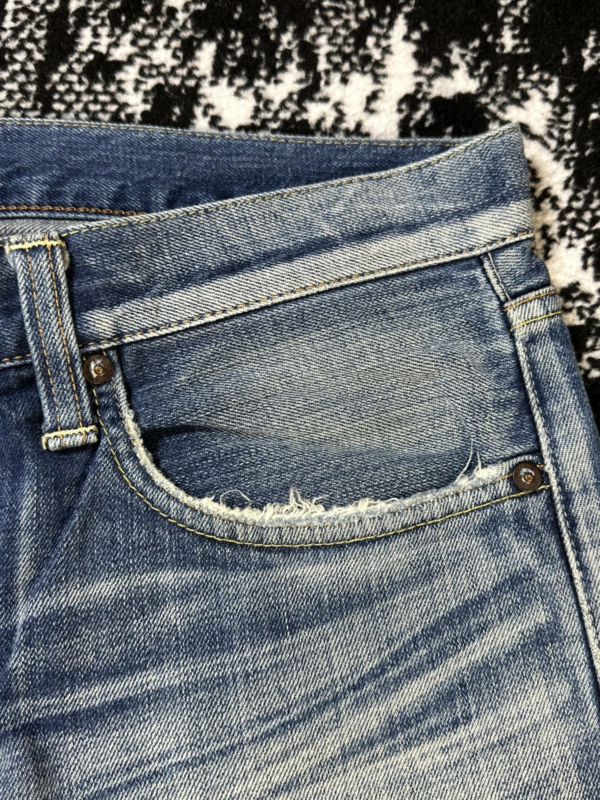 Sugar Cane 2000s Edwin Blue Trip Mud Wash Jeans Size US 33 - 6 Thumbnail