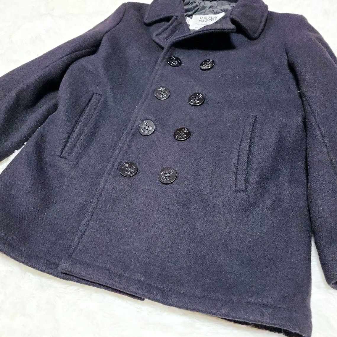 Schott VINTAGE Schott 740N Pea Coat Jacket Double Breasted Melton Wool Black M Japan Mens Coat Size US M / EU 48-50 / 2 - 6 Thumbnail
