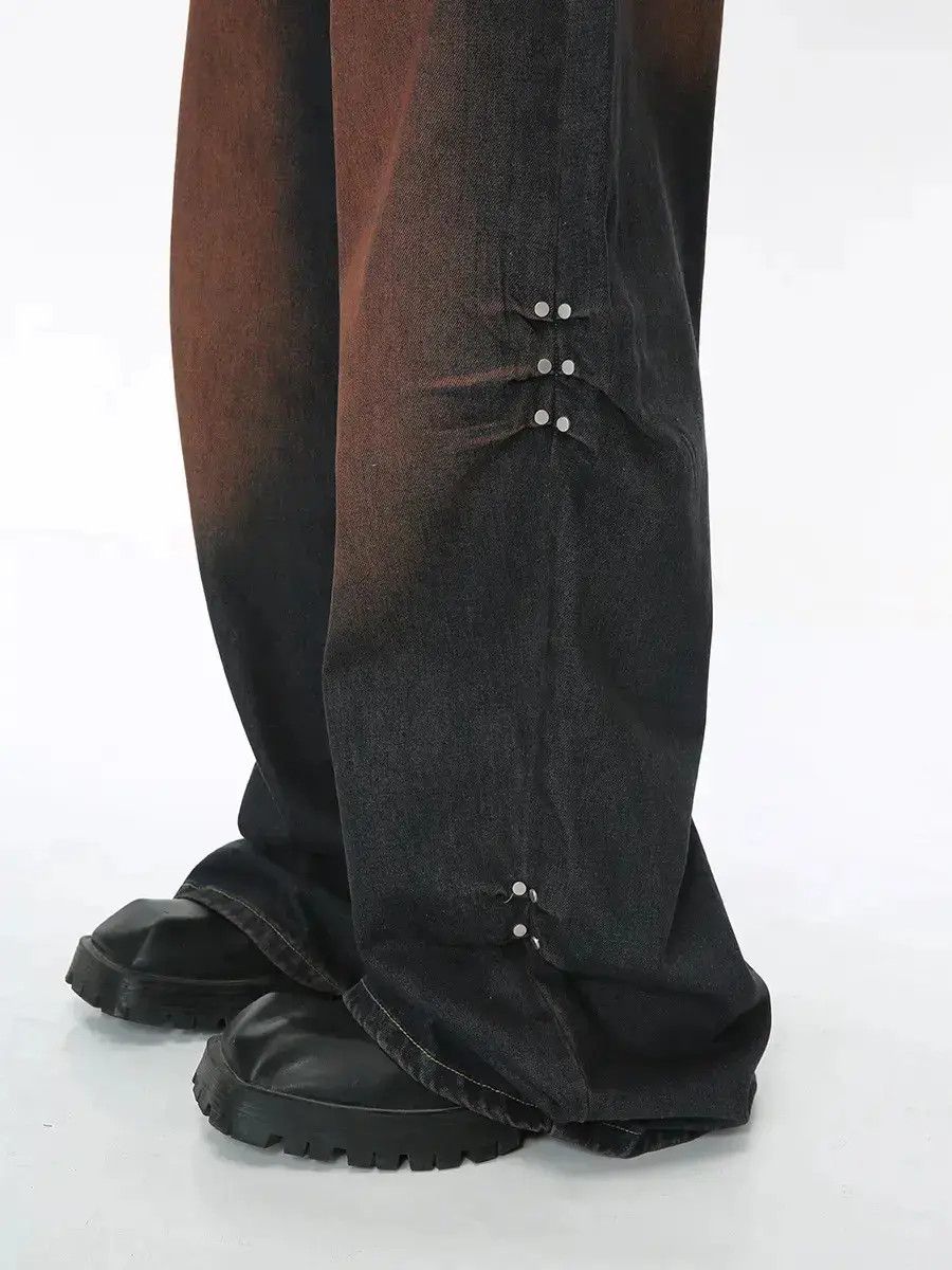 Japanese Brand Retro loose gradient wide leg jeans Size US 32 / EU 48 - 4 Thumbnail