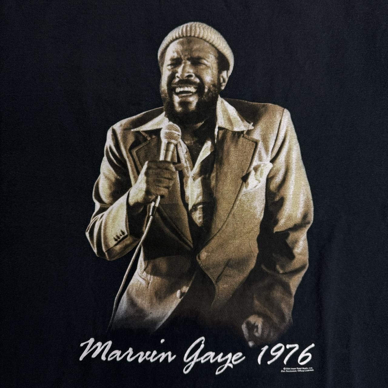 Zion Rootswear Vintage 2004 Marvin Gaye "1976" music concert black t-shirt. Size US XL / EU 56 / 4 - 2 Thumbnail