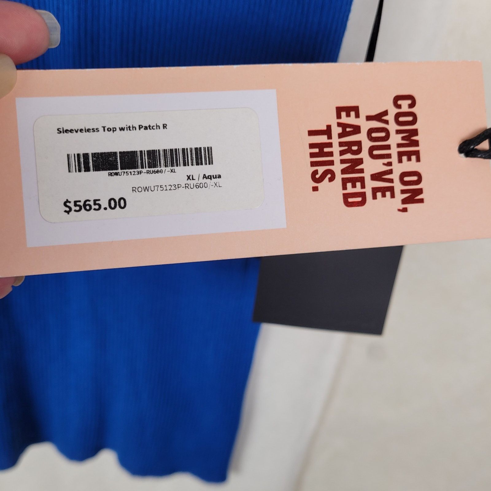 Rochas NWT Rochas Paris Blue Ribbed Logo Tank Top Size XL Designer Size XL / US 12-14 / IT 48-50 - 9 Thumbnail