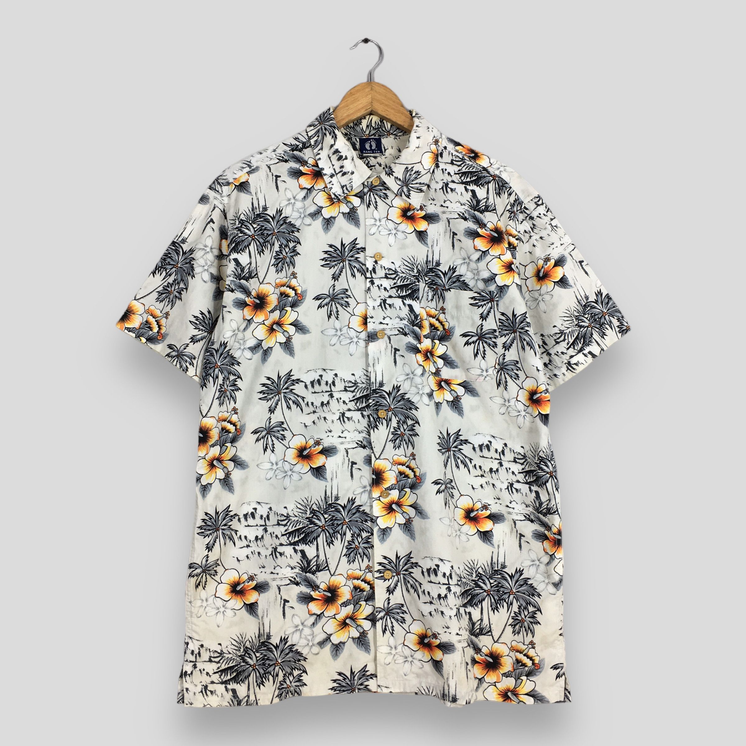 Hang Ten Vintage Hang Ten Hibiscus Palm Beach Hawaiian Shirt Large Size US L / EU 52-54 / 3 - 1 Thumbnail