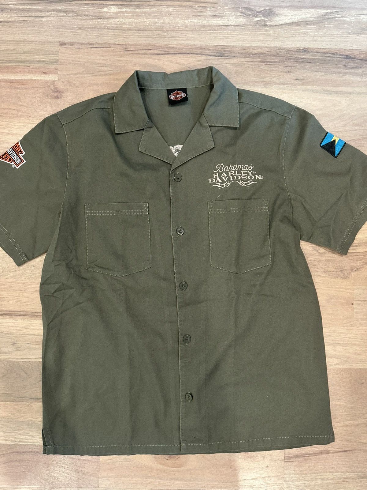 Harley Davidson Vintage Y2K Harley Davidson Bahamas Embroidered Button Up Size US M / EU 48-50 / 2 - 3 Thumbnail