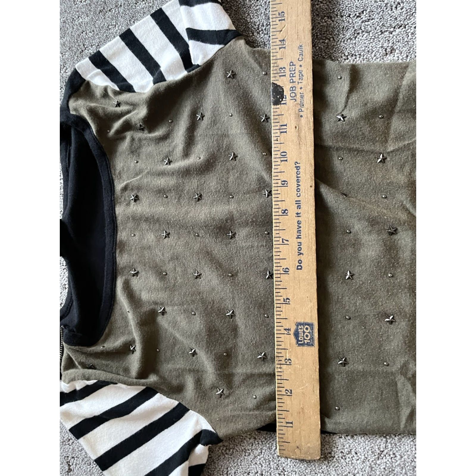 Express Express Shirt Women 3/4 Sleeve Striped Green Multicolor Boat Neck Zip Small Size S Size S / US 4 / IT 40 - 4 Thumbnail