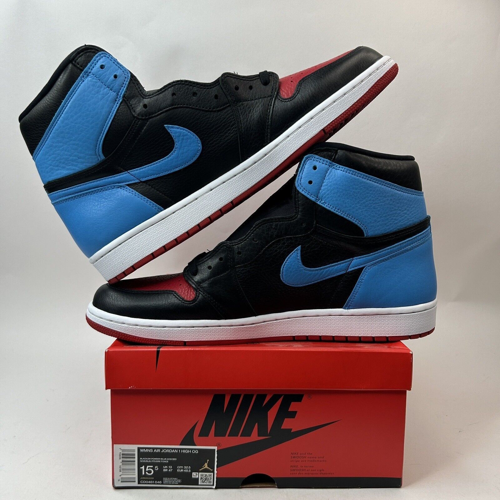 Jordan Brand Nike Air Jordan 1 Retro High OG WMNS “UNC To Chicago” 2023 Size US 14 / EU 47 - 3 Thumbnail