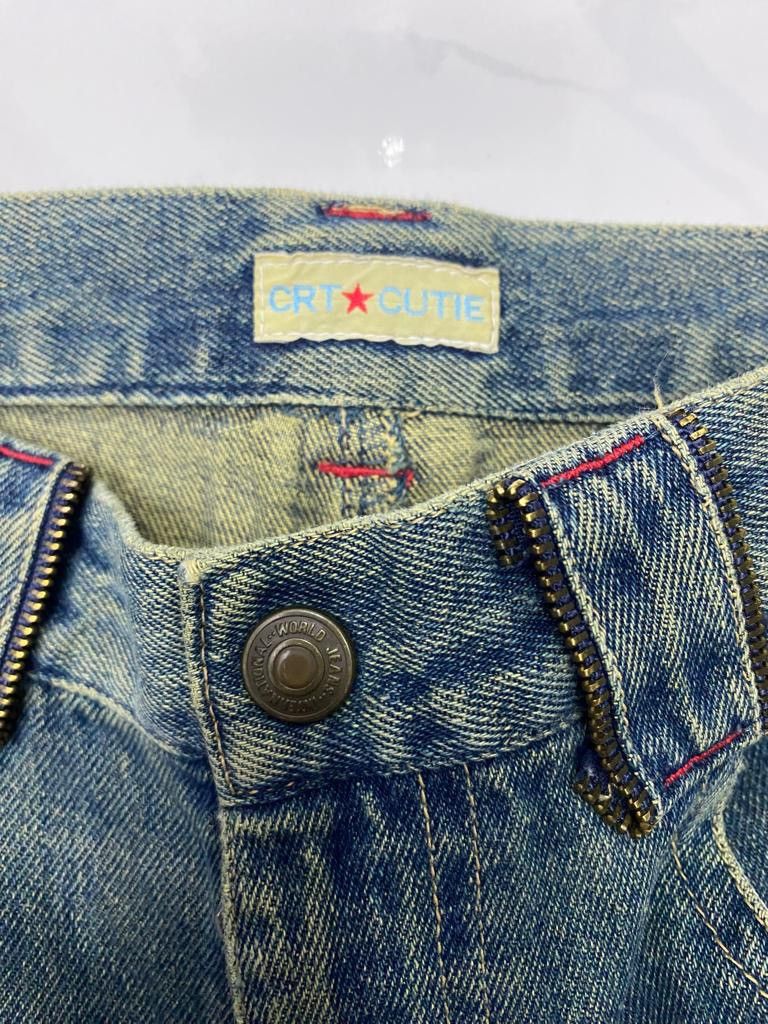 If Six Was Nine FLARE JEANS RARE DISTRESS CRY CUTIE DENIM JEANS BOOTCUT Size 25" / US 0 / IT 36 - 7 Thumbnail