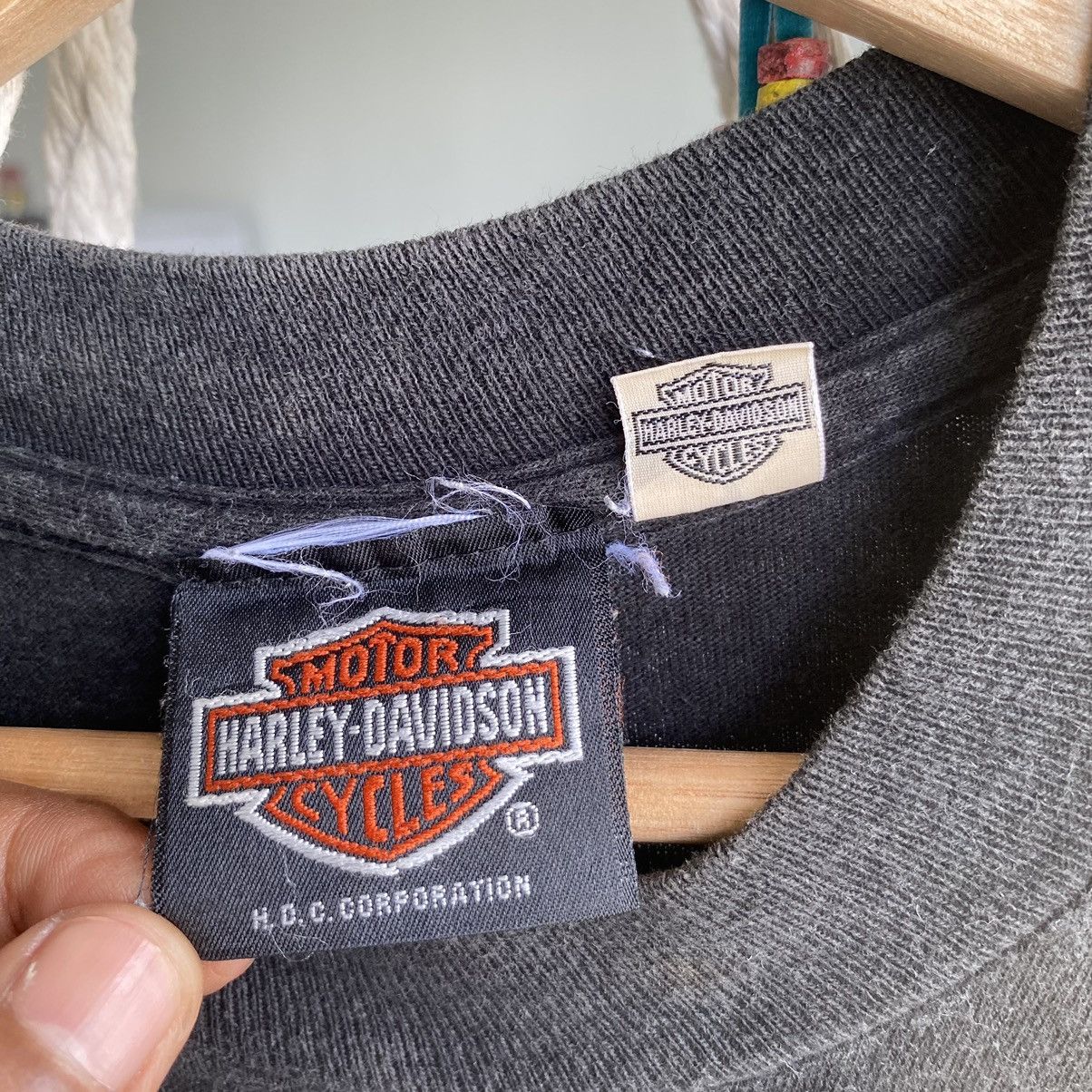 Harley Davidson Thrashed Faded Vintage 90s Harley Davison ERD GRUNGE TEE Size US L / EU 52-54 / 3 - 9 Thumbnail