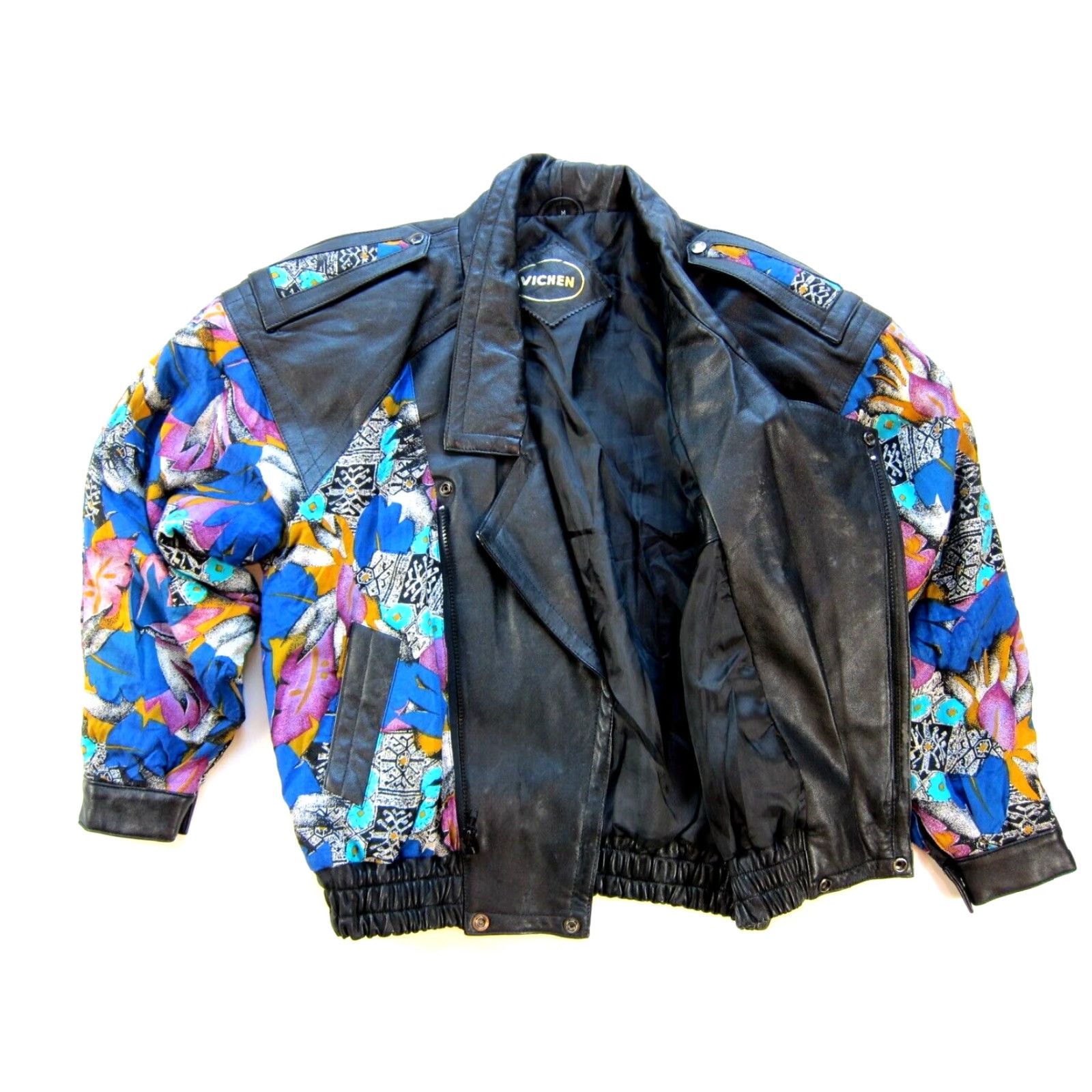 Vintage VINTAGE Vichen Black 100% Lambskin Leather Cloth Retro Moto Jacket Woman M-L Jacket Womens Leather Size M / US 6-8 / IT 42-44 - 5 Thumbnail