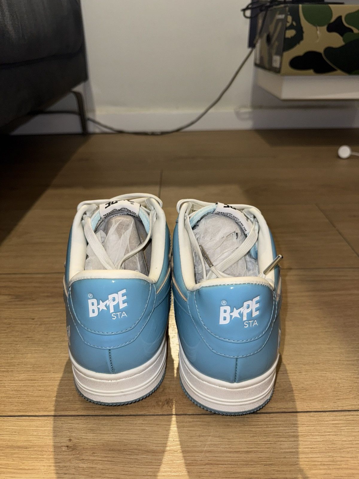 Bape bathing ape bape sta low blue white Size US 11 / EU 44 - 4 Thumbnail