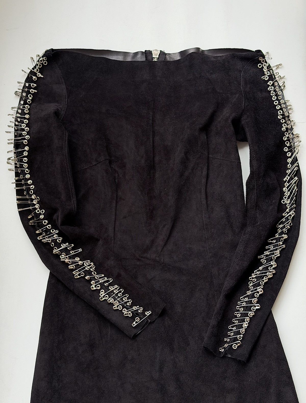 Balmain BALMAIN Decarnin SS2011 Safety Pin Leather Calf Mini Dress Size S / US 4 / IT 40 - 11 Thumbnail
