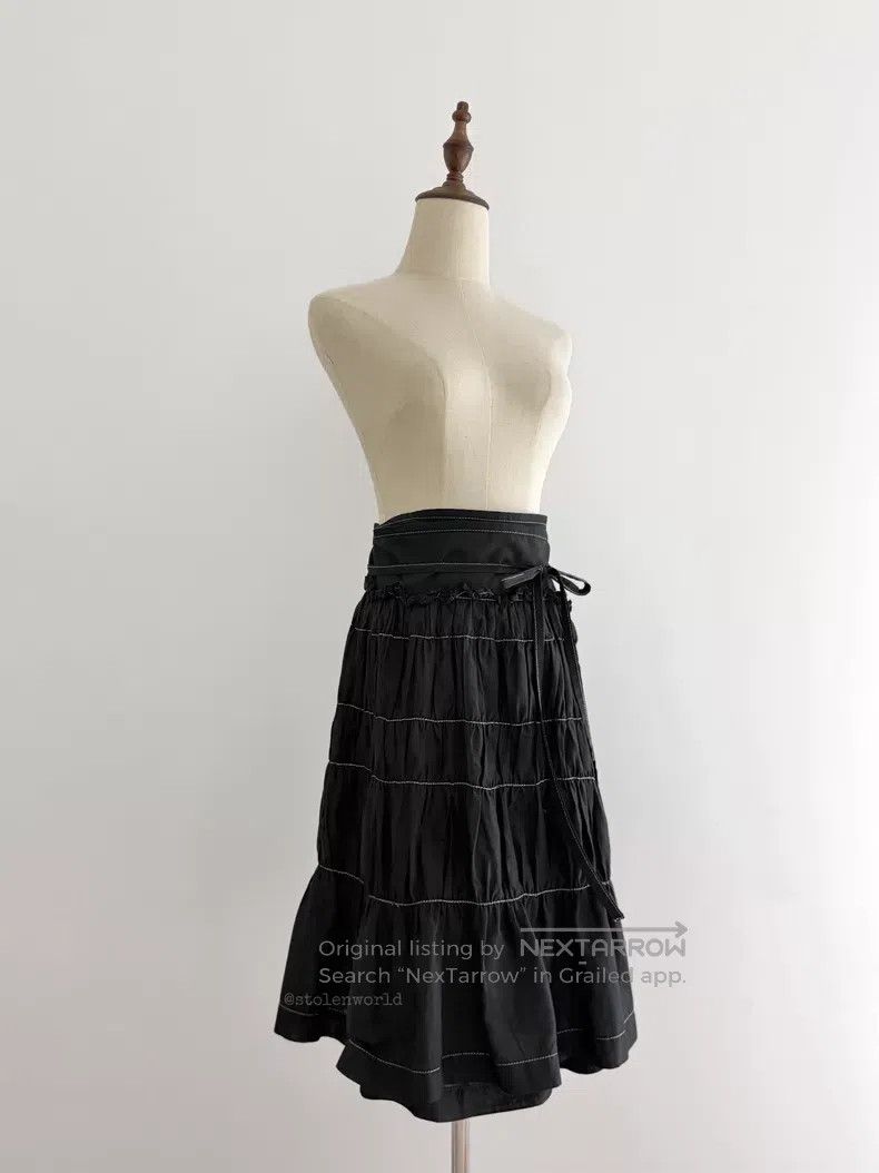 Comme des Garcons Comme Des Garcons size F Gathered Tie Wrap Skirt Size 22" - 7 Thumbnail
