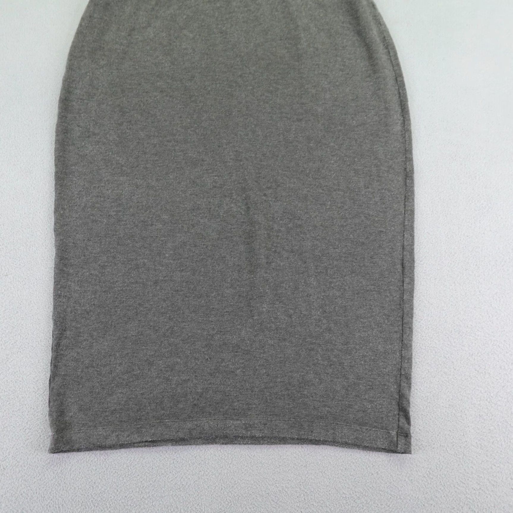 VINTAGE Eileen Fisher Skirt Women Midi Gray Medium Lyocell Spandex Knit Stretch Contour