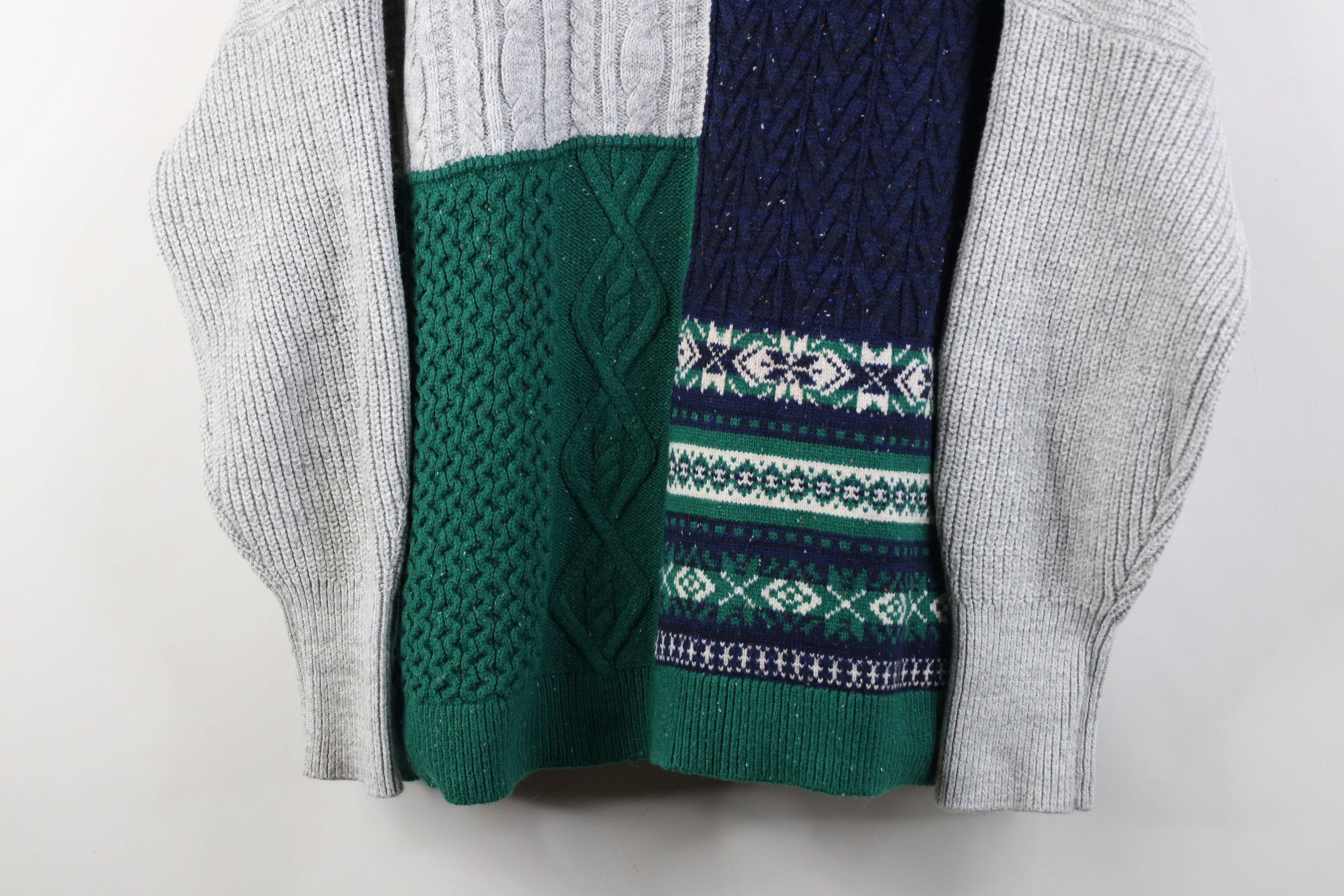Lands' End Vintage Y2K Lands End Blend Fair Isle Cable Knit Sweater Size L / US 10 / IT 46 - 3 Thumbnail
