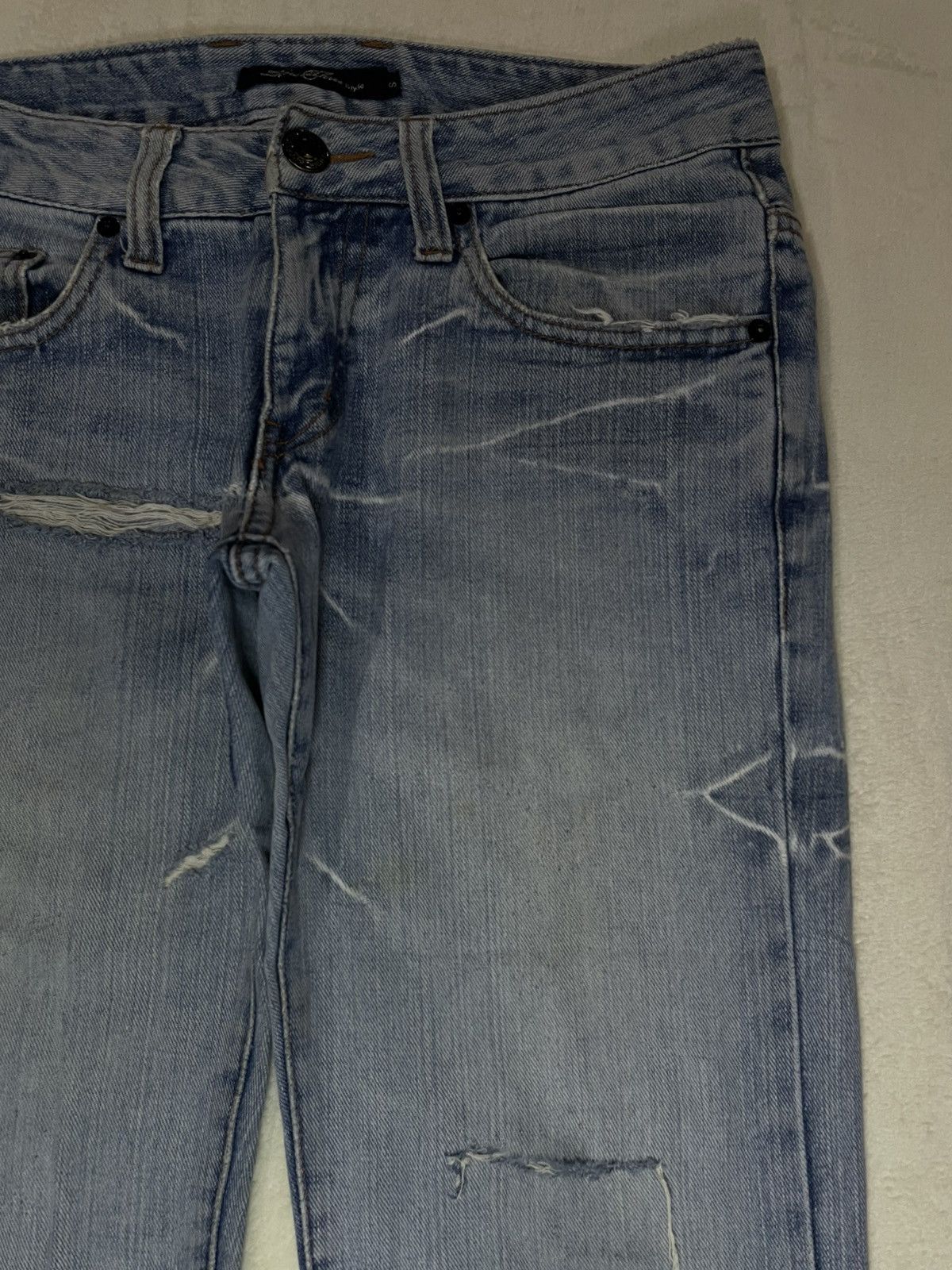Japanese Brand Vintage Root Three Style Mudwash Distress Faded Denim Jeans Size US 32 / EU 48 - 4 Thumbnail