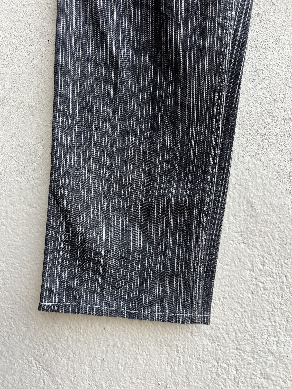 Pherrow's STORMY BLUE Japan Buckle Back Striped Carpenter Denim Jeans Size US 30 / EU 46 - 10 Thumbnail