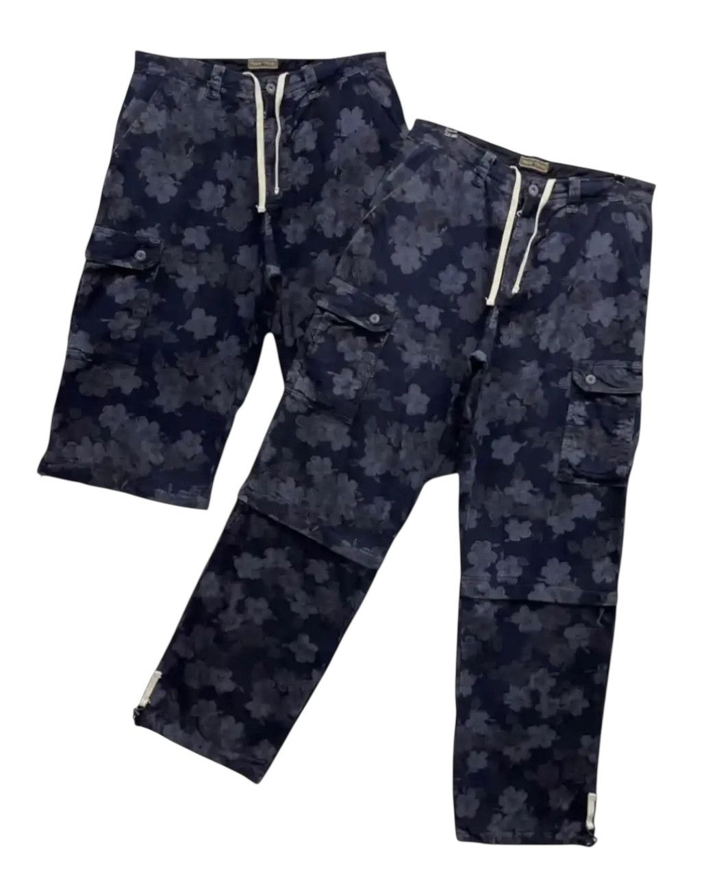 Comme des Garcons 🔥2-Way Baggy Cargo Full Print Floral Denim Tears Inspired Size US 33 - 1 Thumbnail