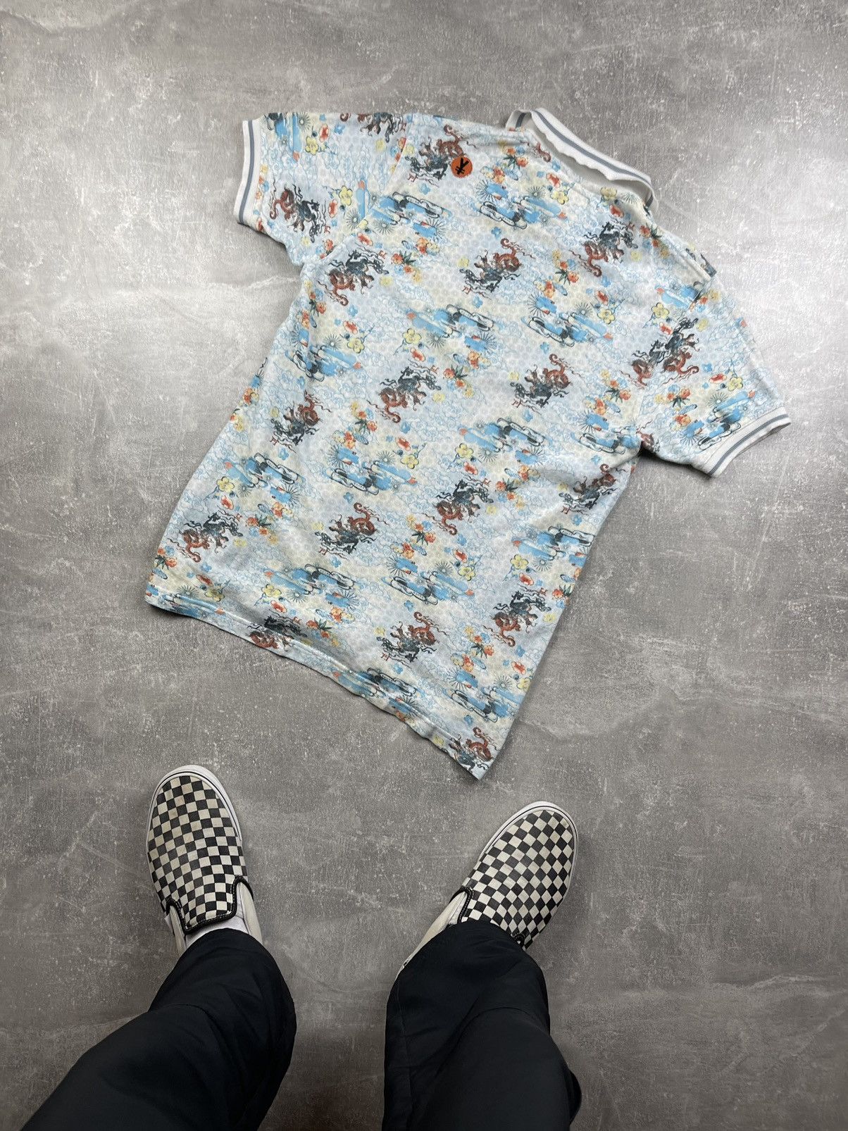 Designer × Japanese Brand × Michiko Koshino Mickicko Koshiho Japanese Dragons Pattern Polo T-Shirt Size US M / EU 48-50 / 2 - 6 Thumbnail