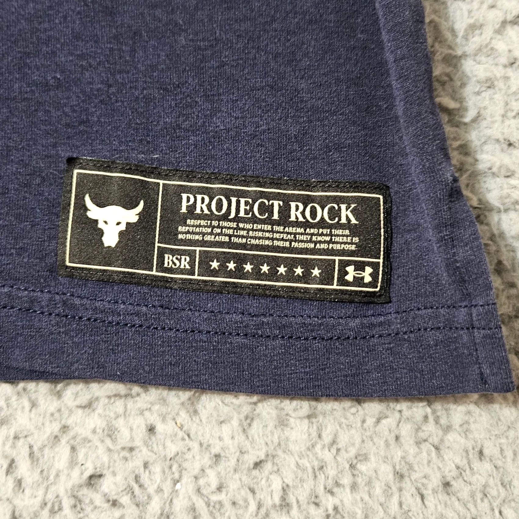 Under Armour Under Armour Project Rock T-Shirt Men Large Midnight Navy Short Sleeve Shirt Adults Large Blue Size US L / EU 52-54 / 3 - 5 Thumbnail
