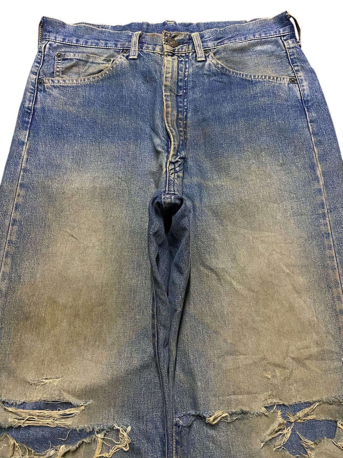 Japanese Brand Japanese Brand Bartack Mud Wash Distressed Baggy Jeans Size US 31 - 3 Thumbnail