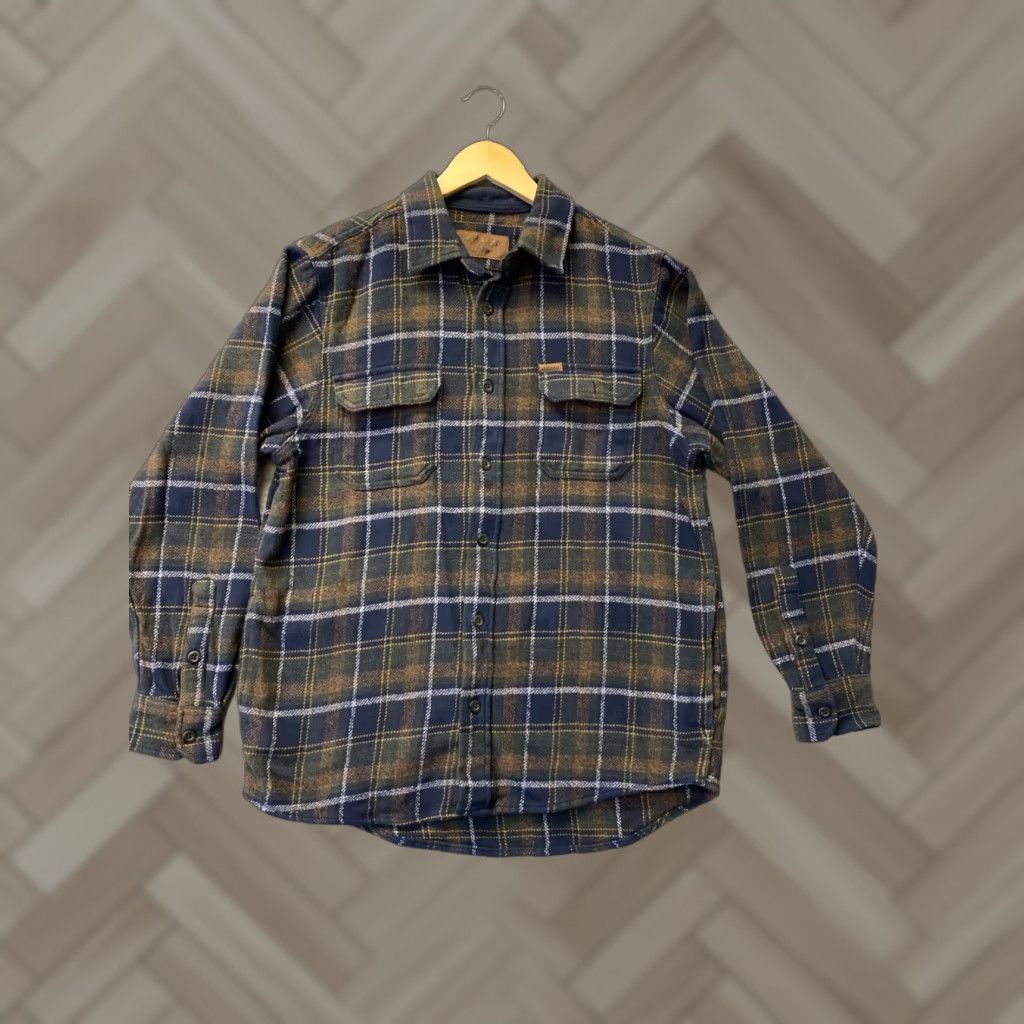 Orvis VINTAGE Orvis Jacket Shirt Mens Small Brown Navy Shacket Button Work Pockets /161-24 Size US S / EU 44-46 / 1 - 1 Thumbnail