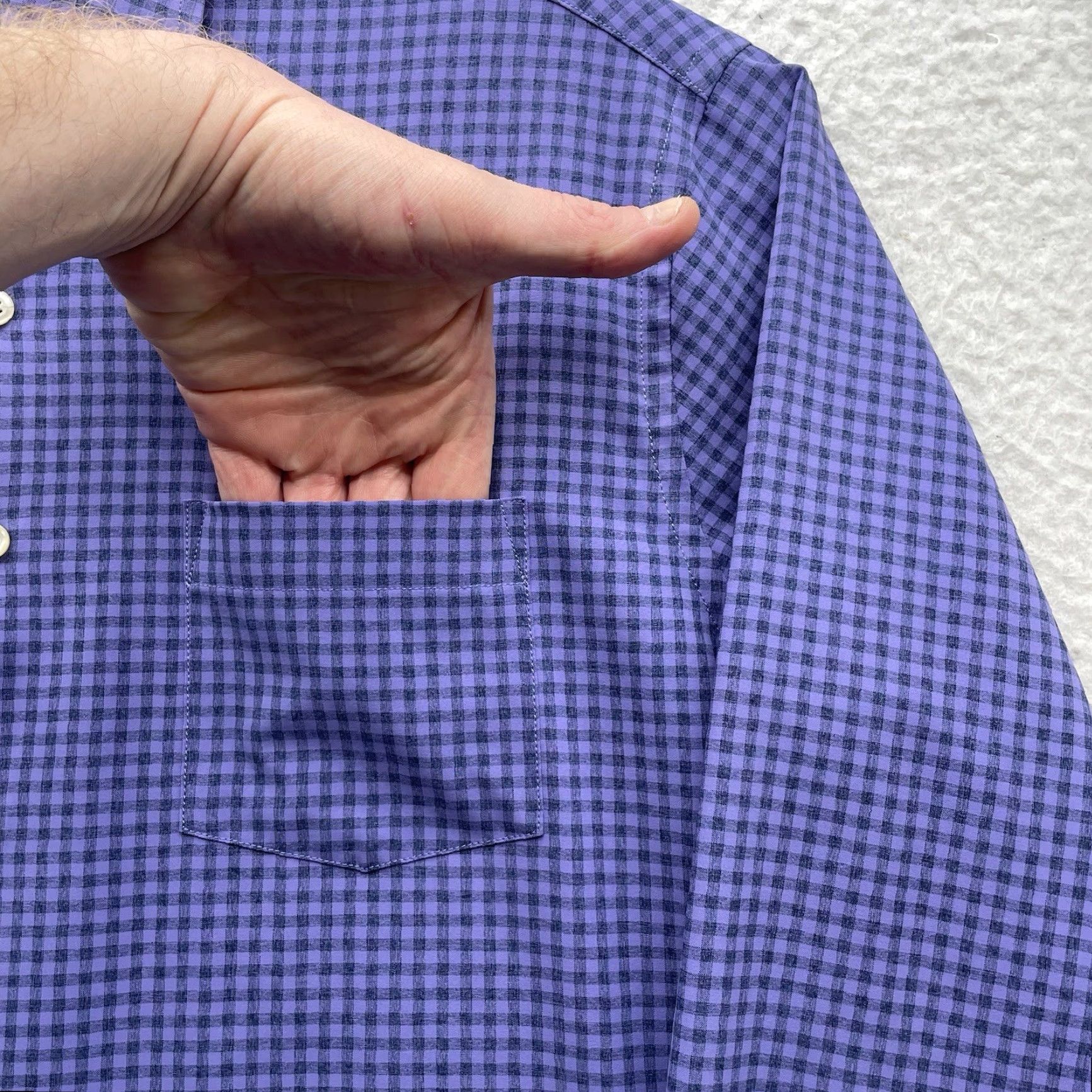 Peter Millar Peter Millar Shirt Mens Medium Purple Check Windowpane Performance Button Down Size US M / EU 48-50 / 2 - 5 Thumbnail