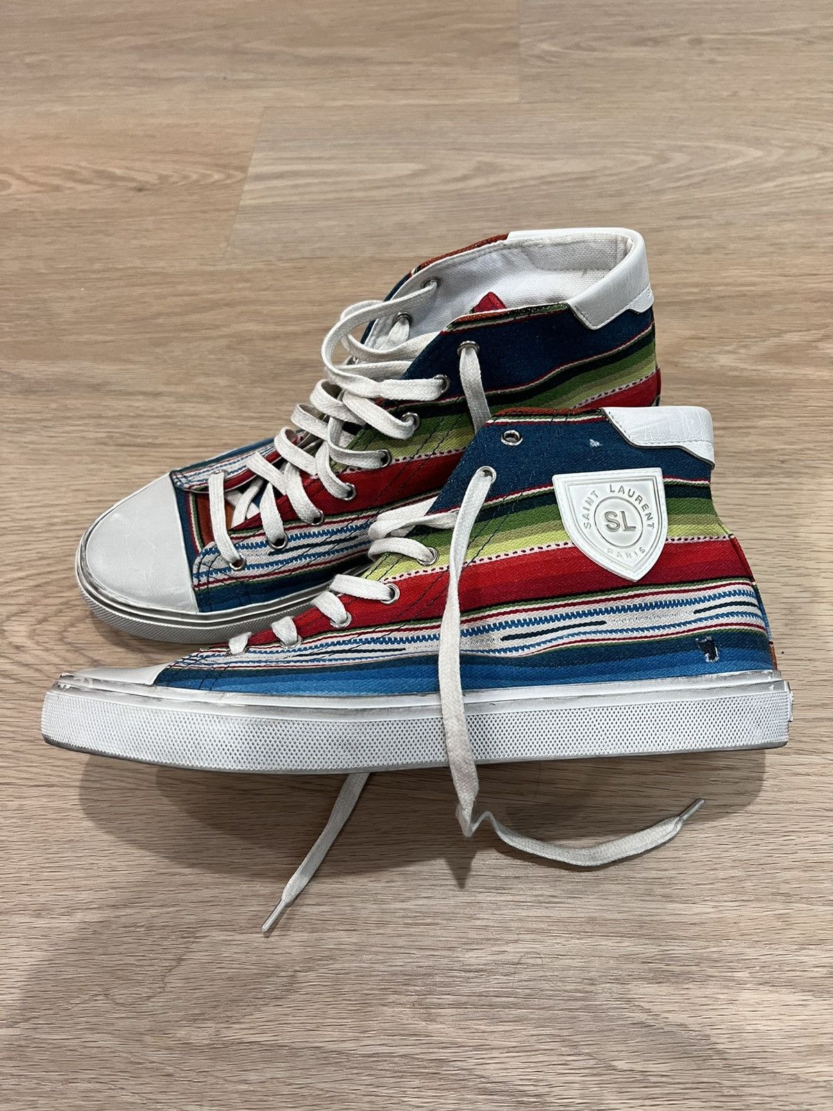 Saint Laurent Paris Multicolor Hi-Top Saint Laurent Sneakers Size US 8 / EU 41 - 5 Thumbnail