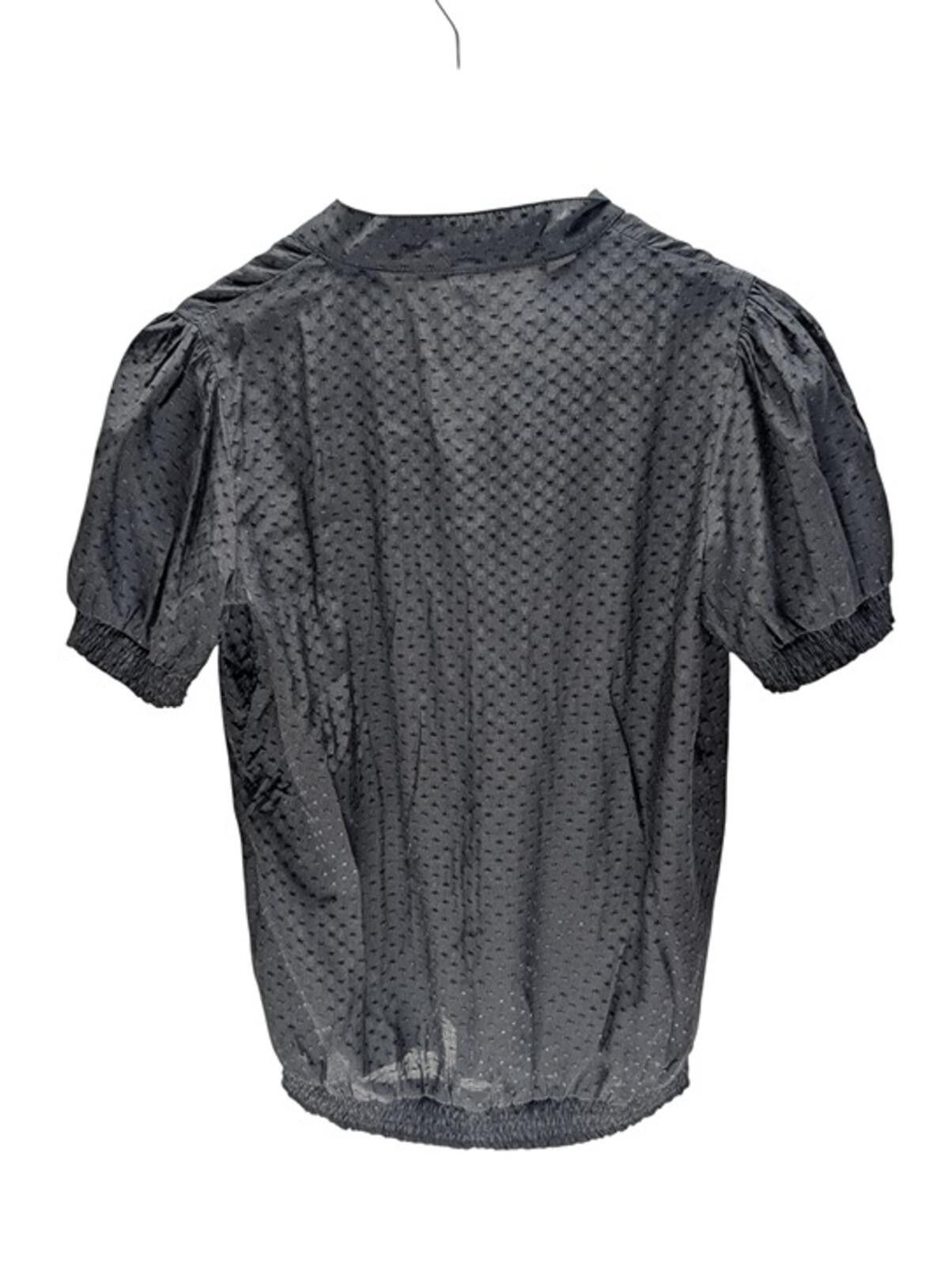 Other Xhilaration Black Swiss Dot Ruffle Blouse Puff Sleeve Medium Size M / US 6-8 / IT 42-44 - 2 Thumbnail